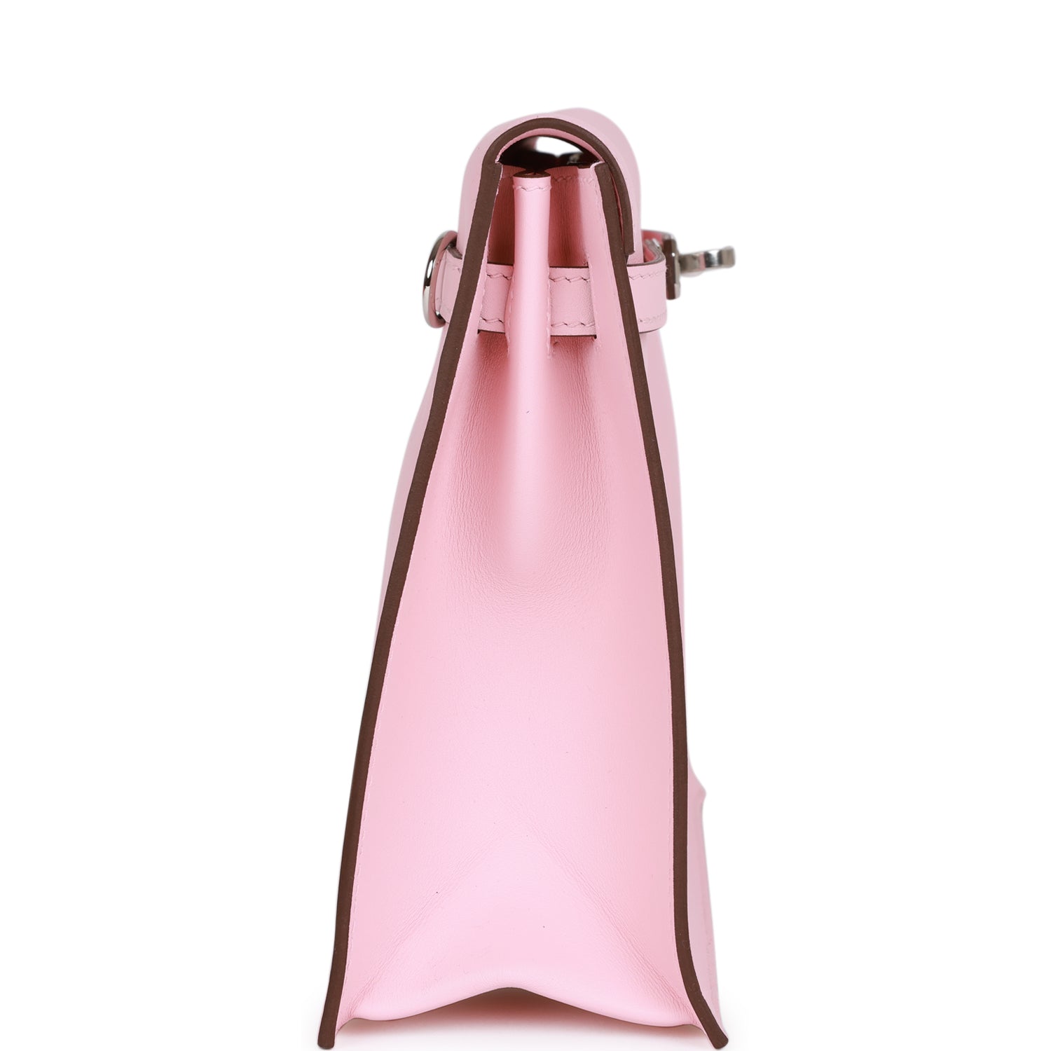 Hermes Luxury Kelly Danse Rose Sakura Swift Palladium Travel Bag