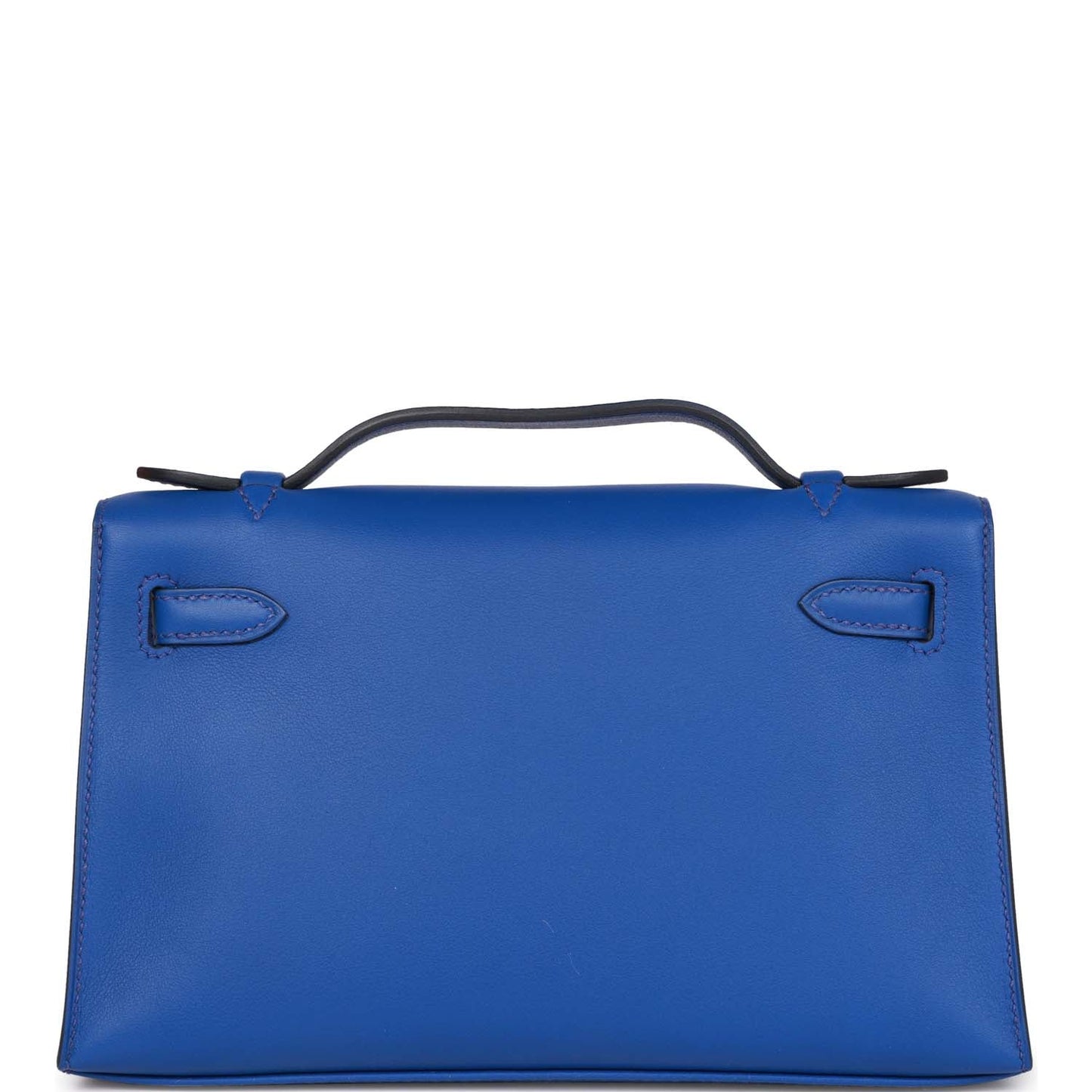 Hermes Kelly Pochette Bleu Royal Swift Palladium Hardware Handbag Travel Bag