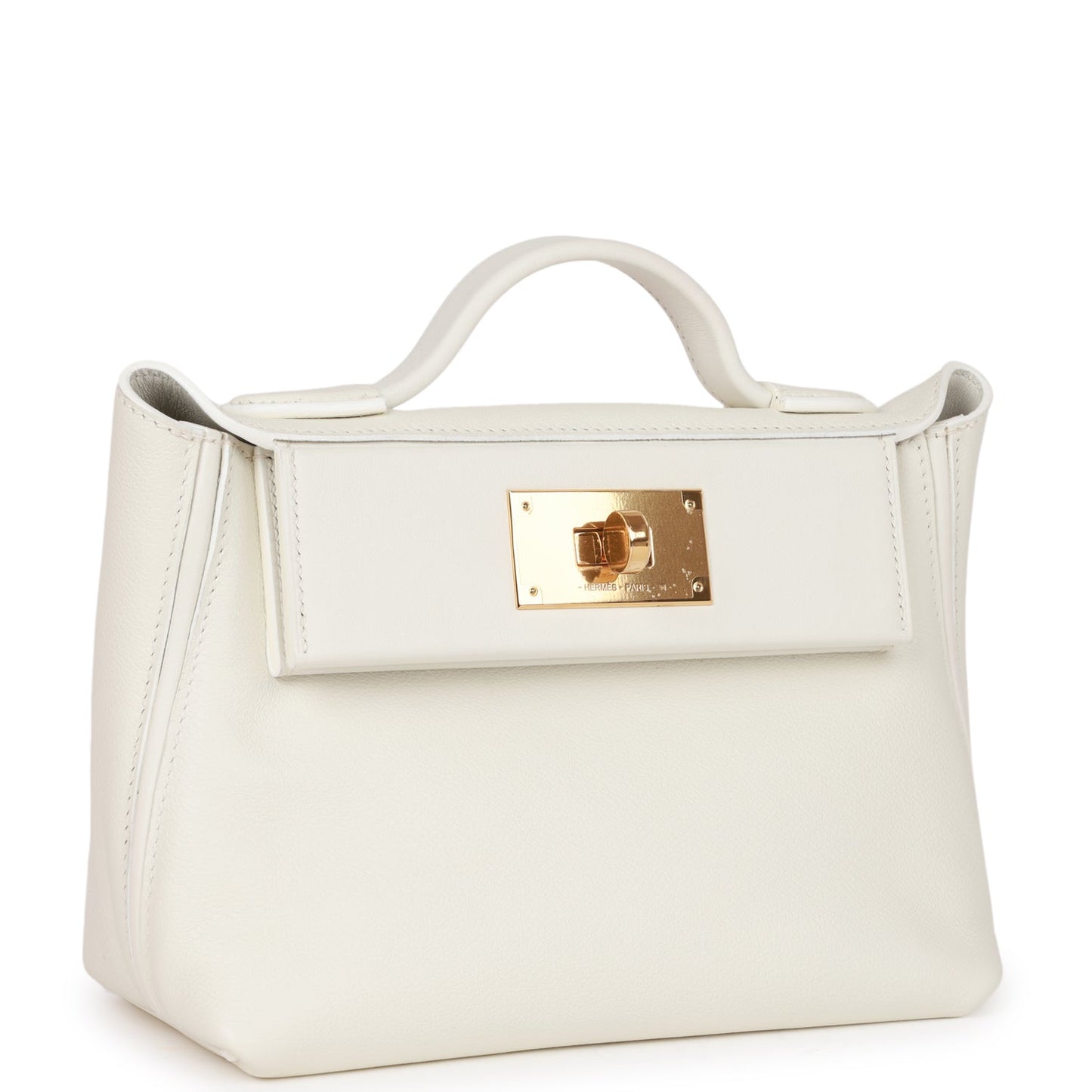 Hermes Luxury Bag Evercolor And Swift Hardware White Gold Travel Bag