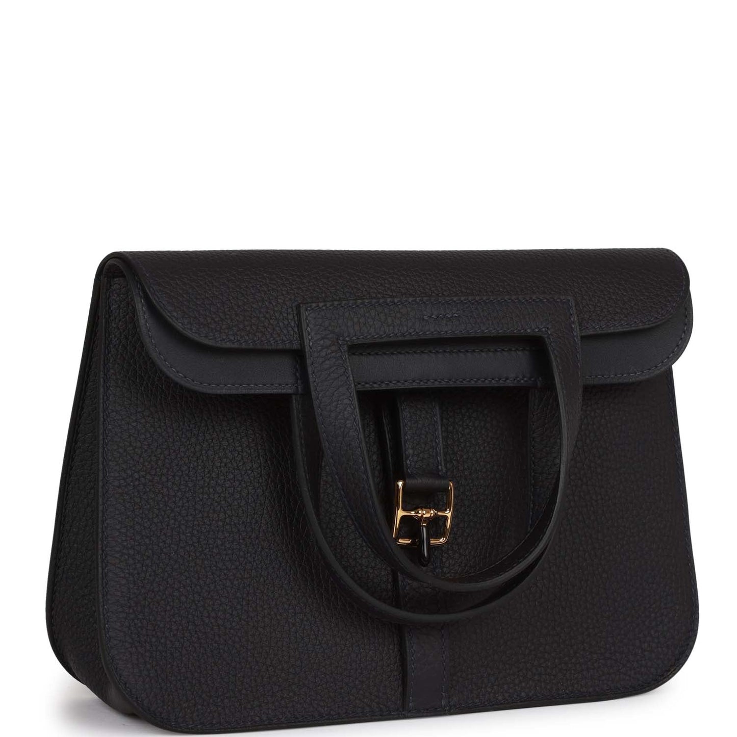 Hermes Luxury Halzan Caban Clemence Hardware Handbag Gold Travel Bag