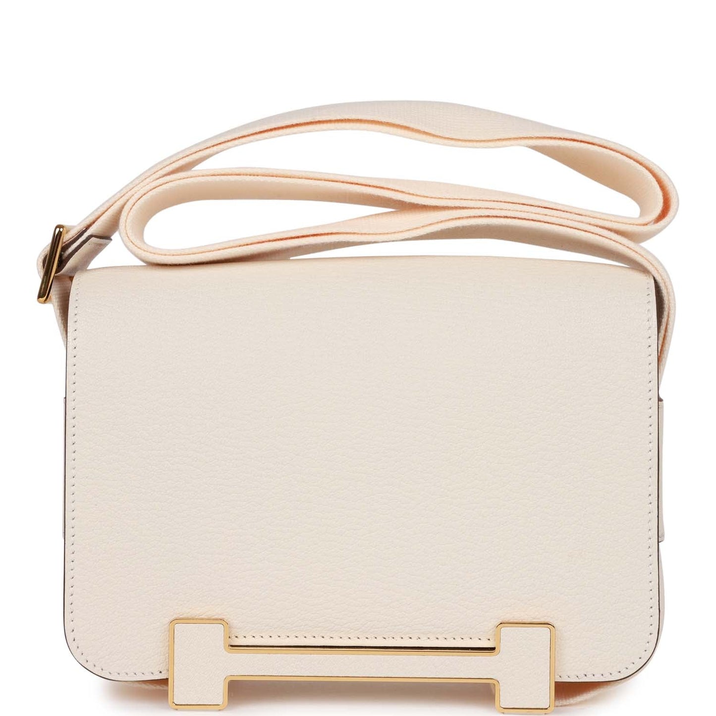 Hermes Luxury Geta Bag Nata Chevre Hardware Gold Travel Bag