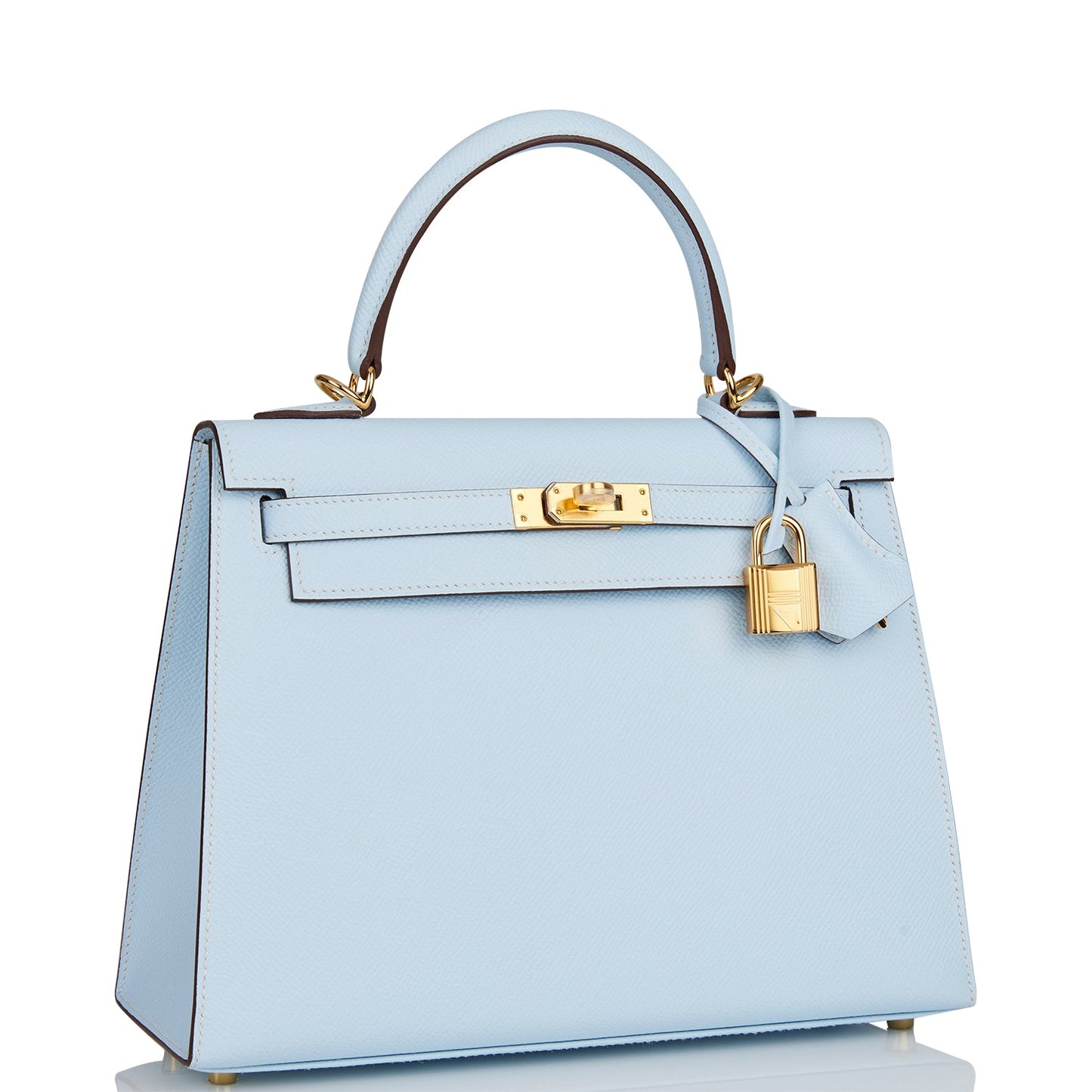 Hermes Kelly Sellier Bleu Brume Epsom Hardware Handbag Gold Travel Bag Hardware 1