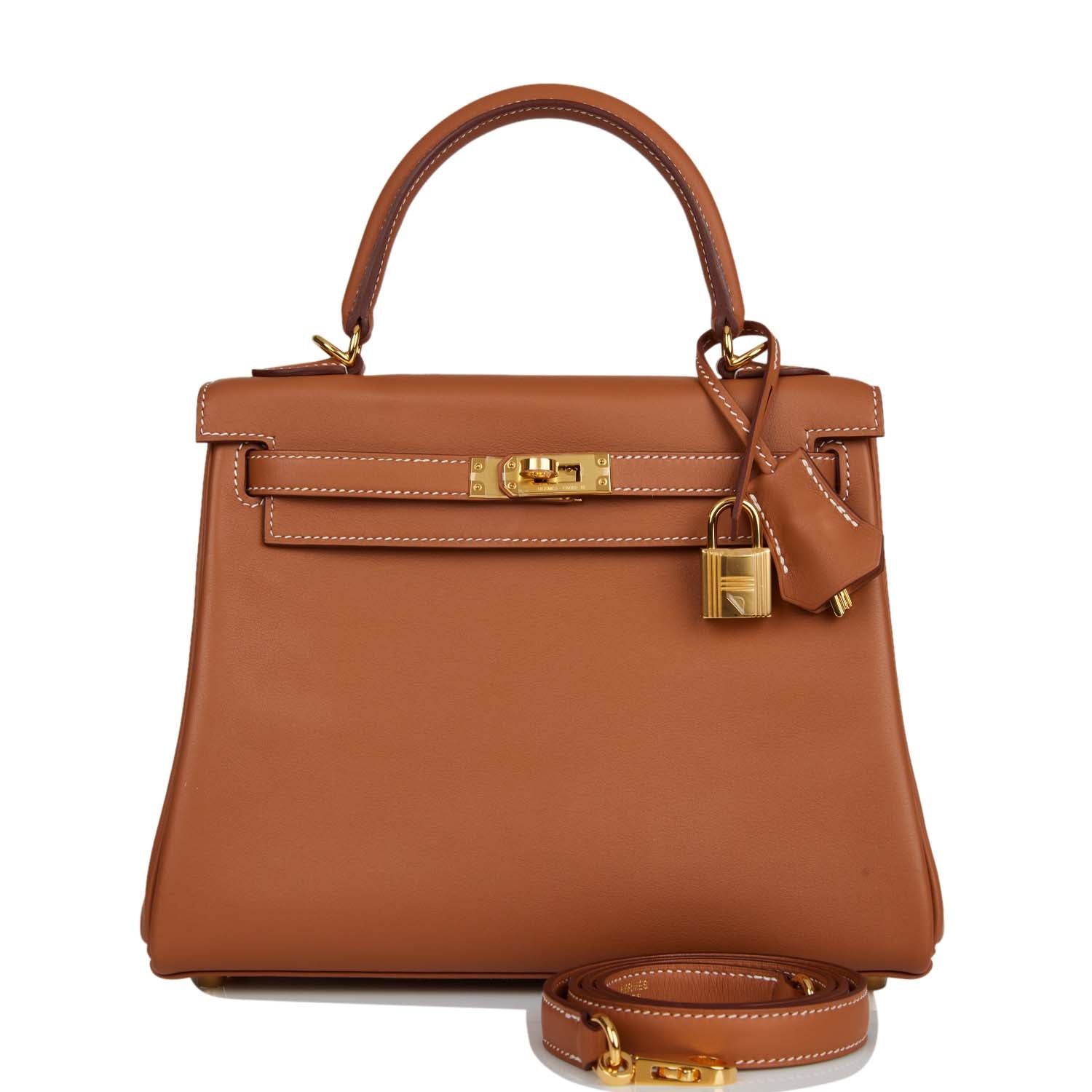 Hermes Kelly Retourne Swift Hardware Handbag Gold Travel Bag