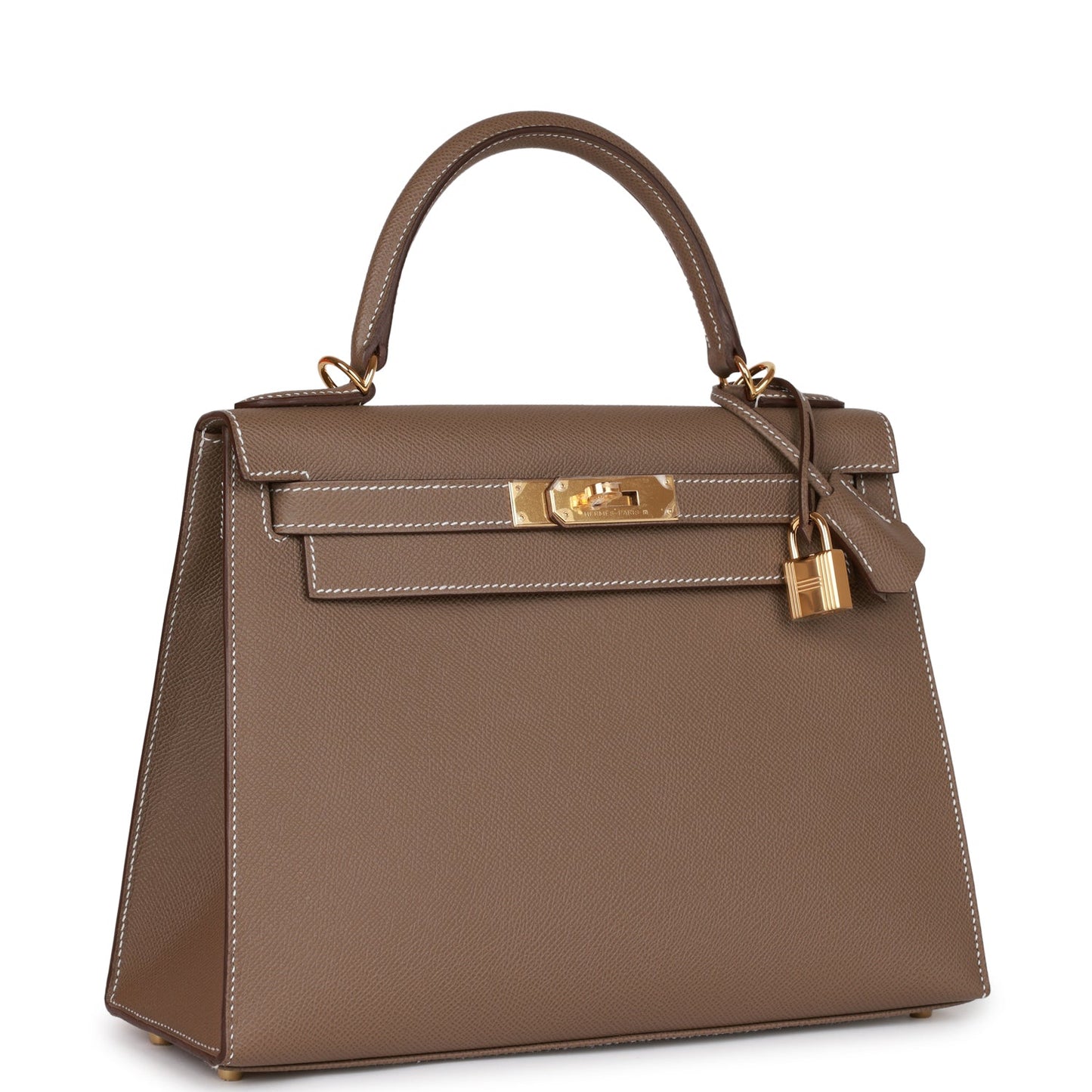 Hermes Kelly Sellier Etoupe Epsom Hardware Handbag Gold Travel Bag