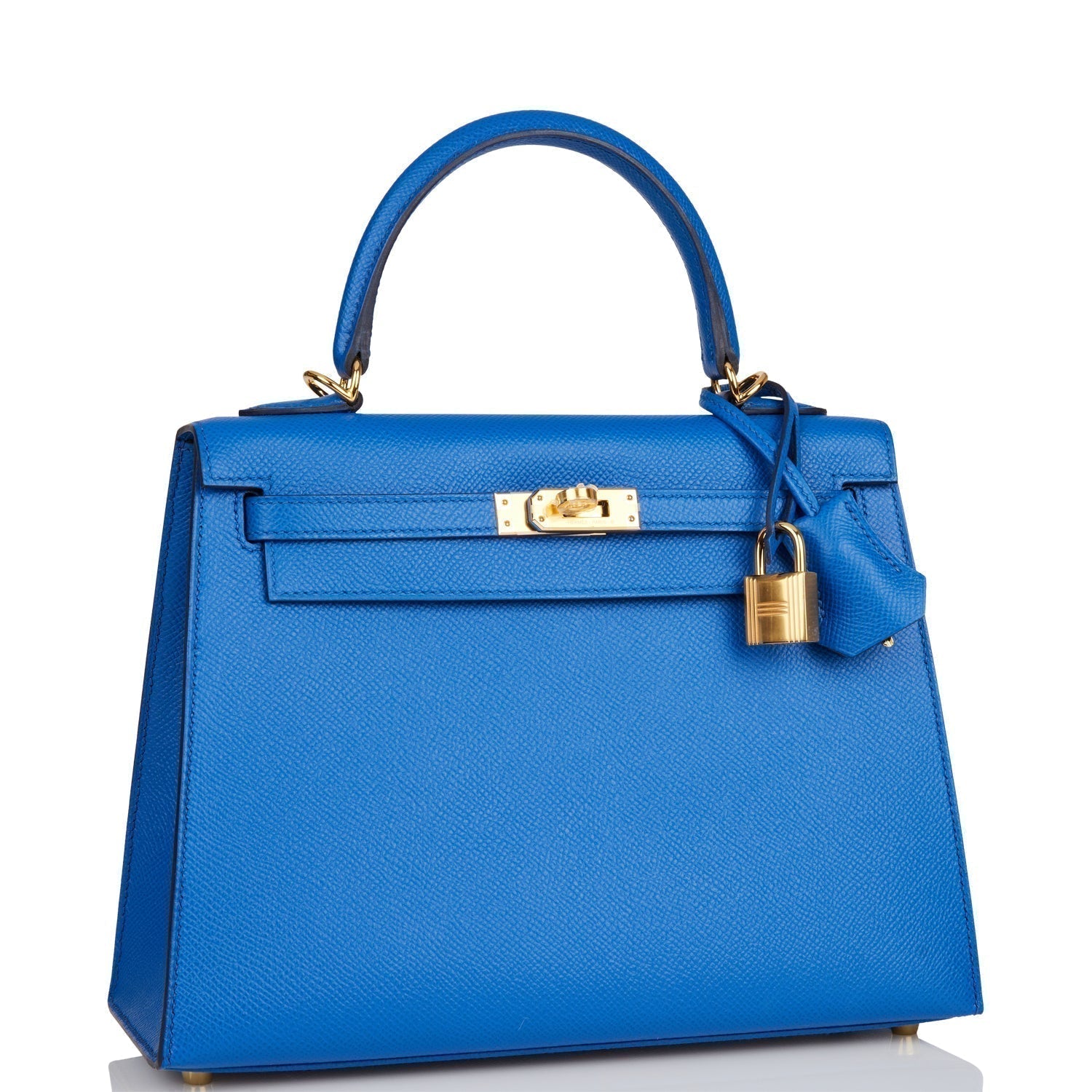 Hermes Kelly Sellier Bleu France Epsom Hardware Handbag Gold Travel Bag
