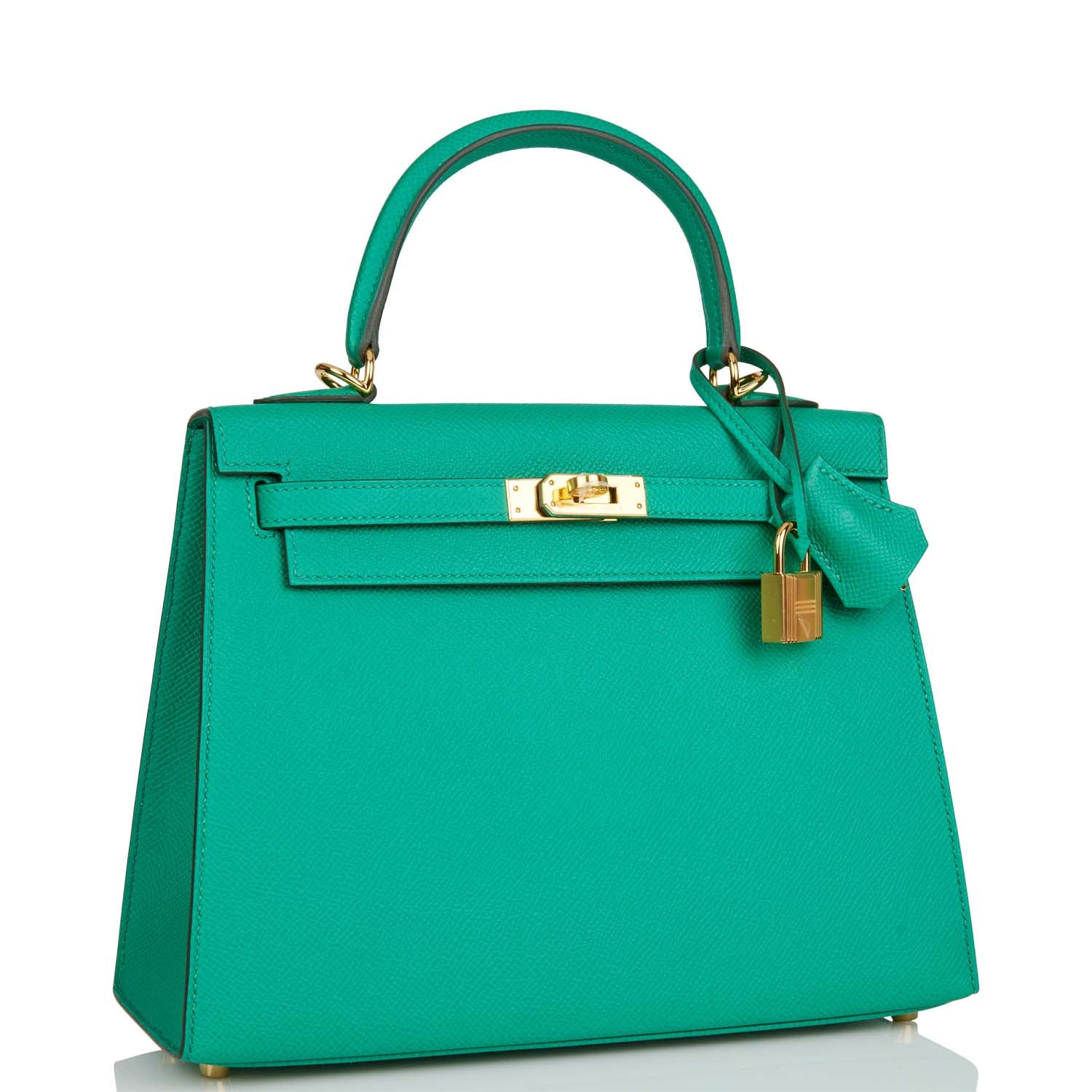 Hermes Kelly Sellier Vert Jade Epsom Hardware Handbag Gold Travel Bag 3