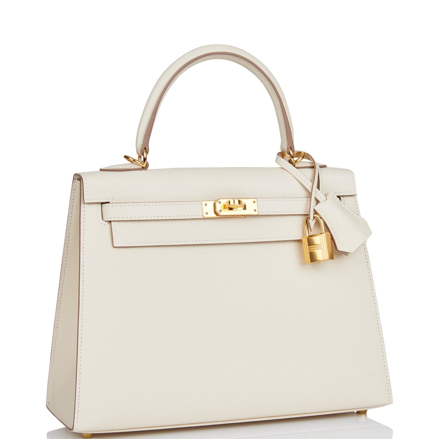 Hermes Kelly Sellier Craie Epsom Hardware Handbag Gold Travel Bag Hardware 2