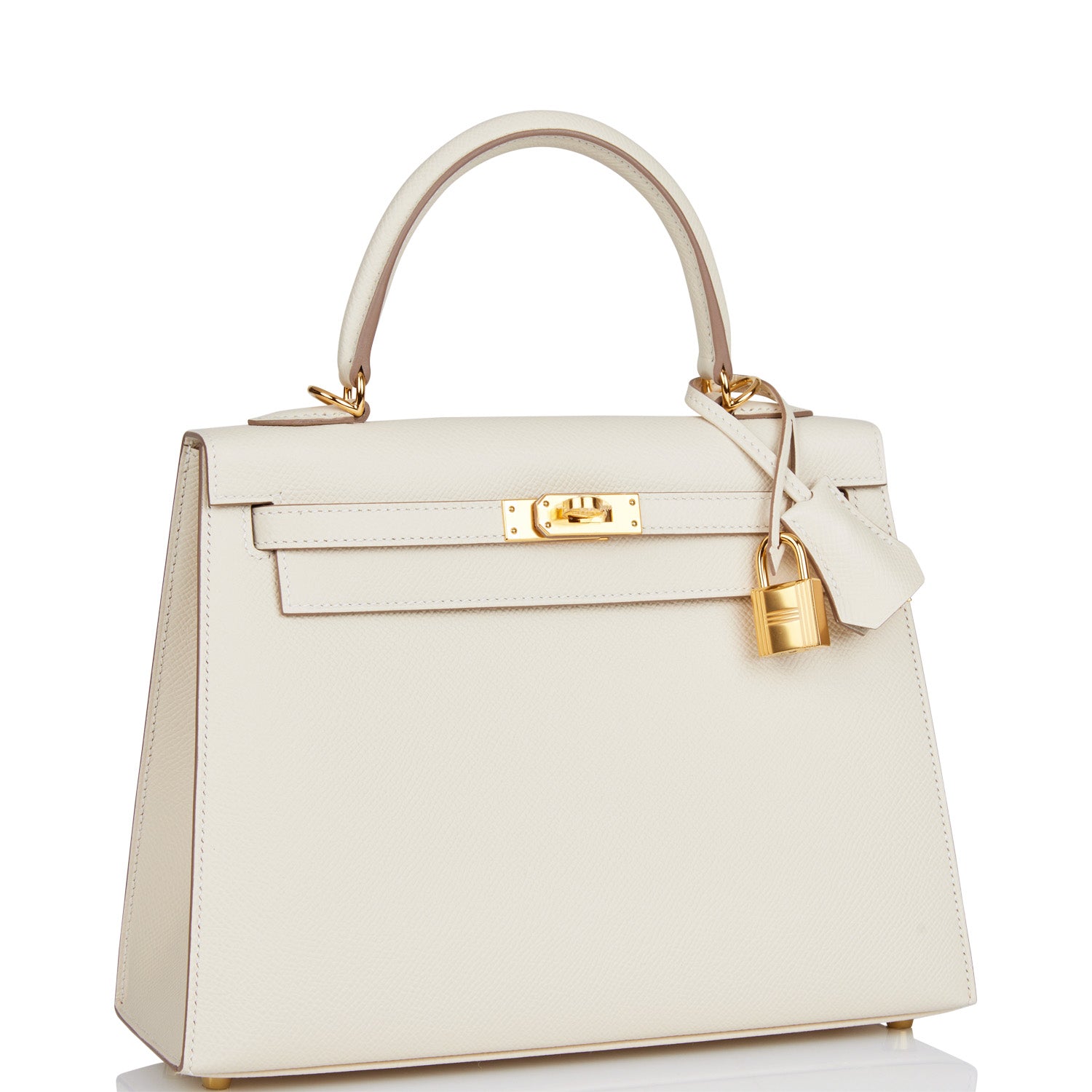 Hermes Kelly Sellier Craie Epsom Hardware Handbag Gold Travel Bag Hardware 2