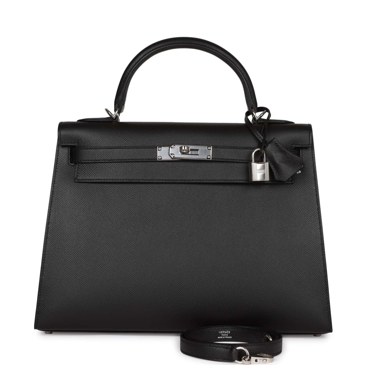 Hermes Kelly Sellier Epsom Palladium Hardware Handbag Black Travel Bag Hardware 1