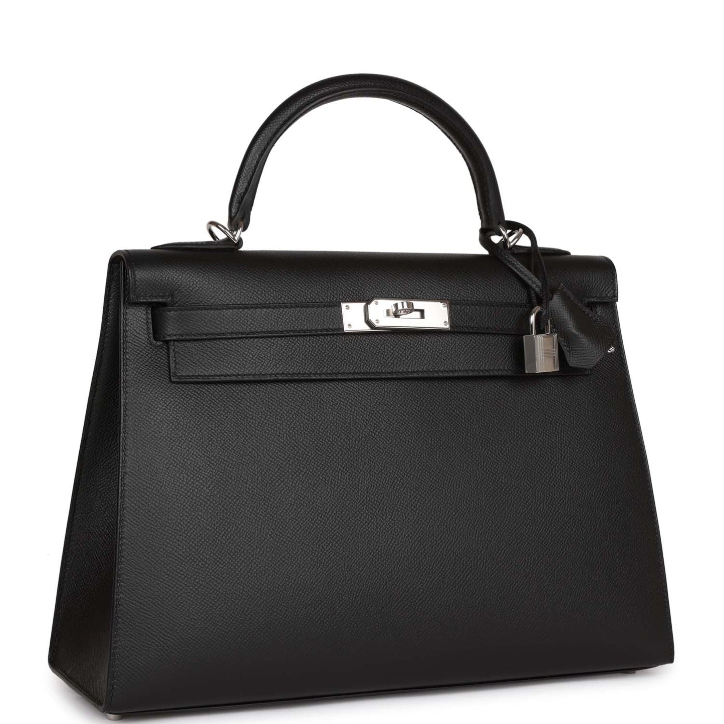 Hermes Kelly Sellier Epsom Palladium Hardware Handbag Black Travel Bag Hardware 1