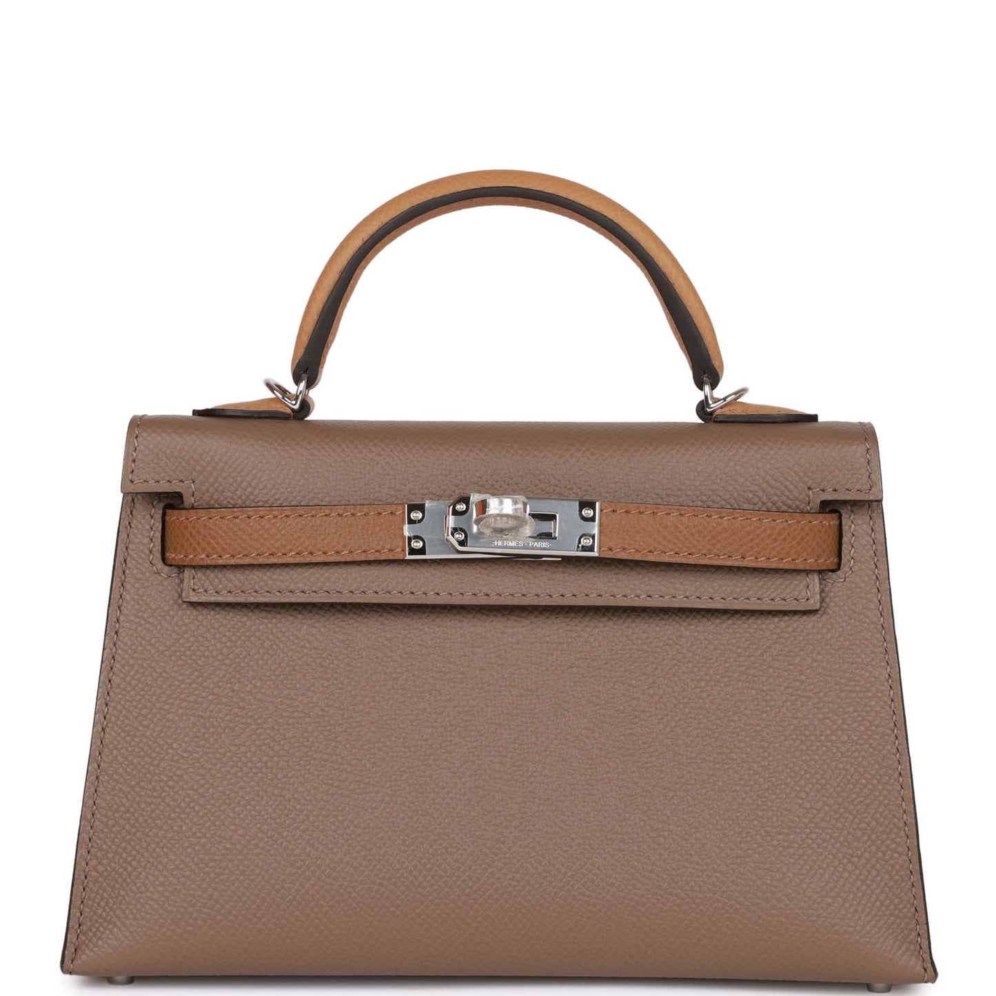 Hermes Kelly Sellier Tricolor Etoupe Alezan And Biscuit Travel Bag