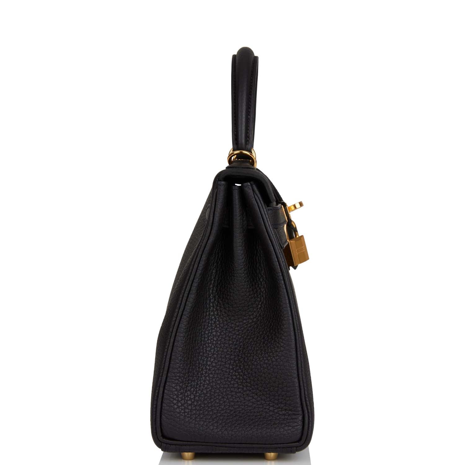 Hermes Kelly Retourne Togo Hardware Handbag Black Gold Travel Bag Hardware 4