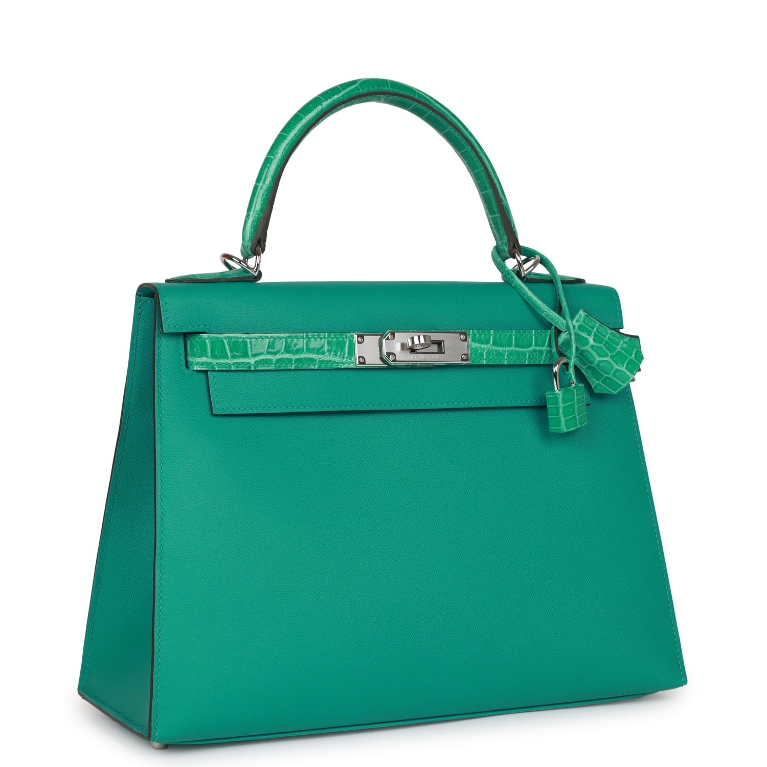 Hermes Kelly Sellier Vert Verone Madame And Shiny Niloticus Travel Bag