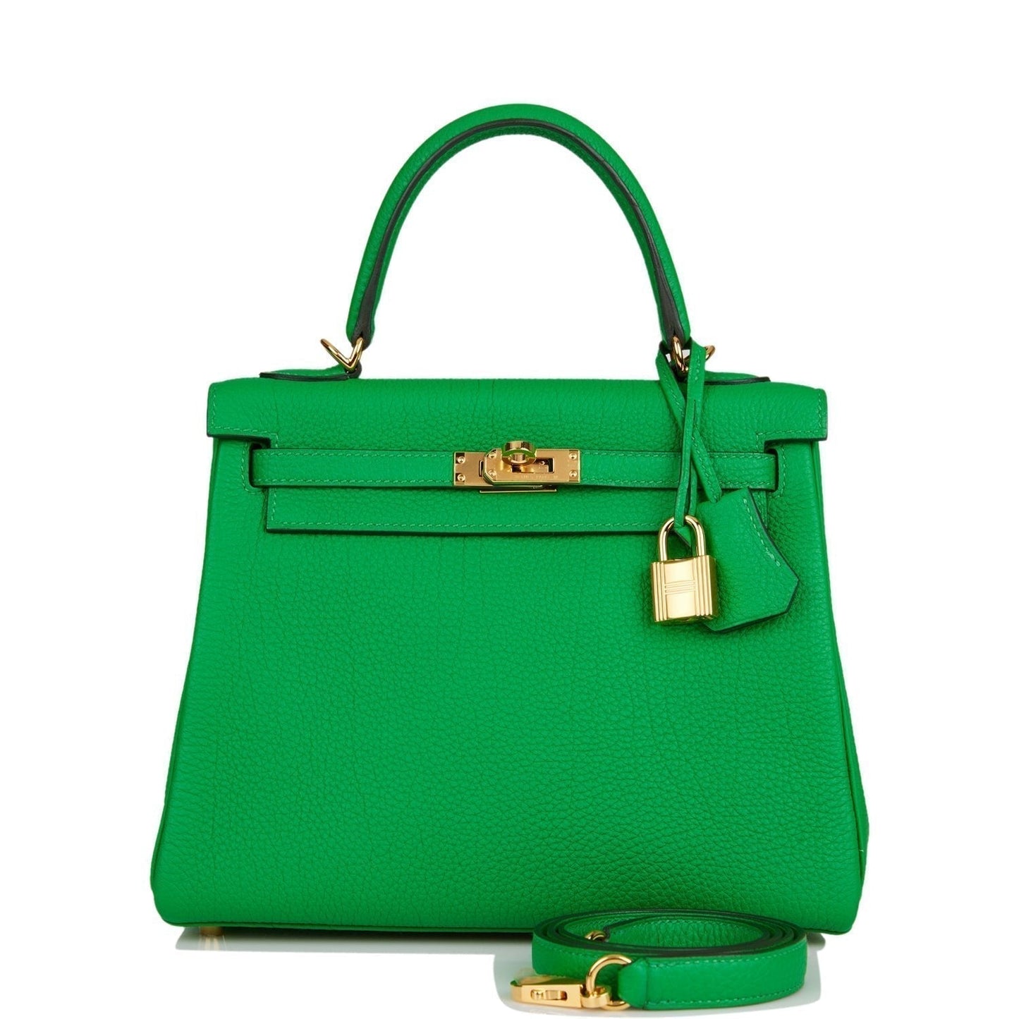 Hermes Kelly Retourne Bambou Togo Hardware Handbag Gold Travel Bag