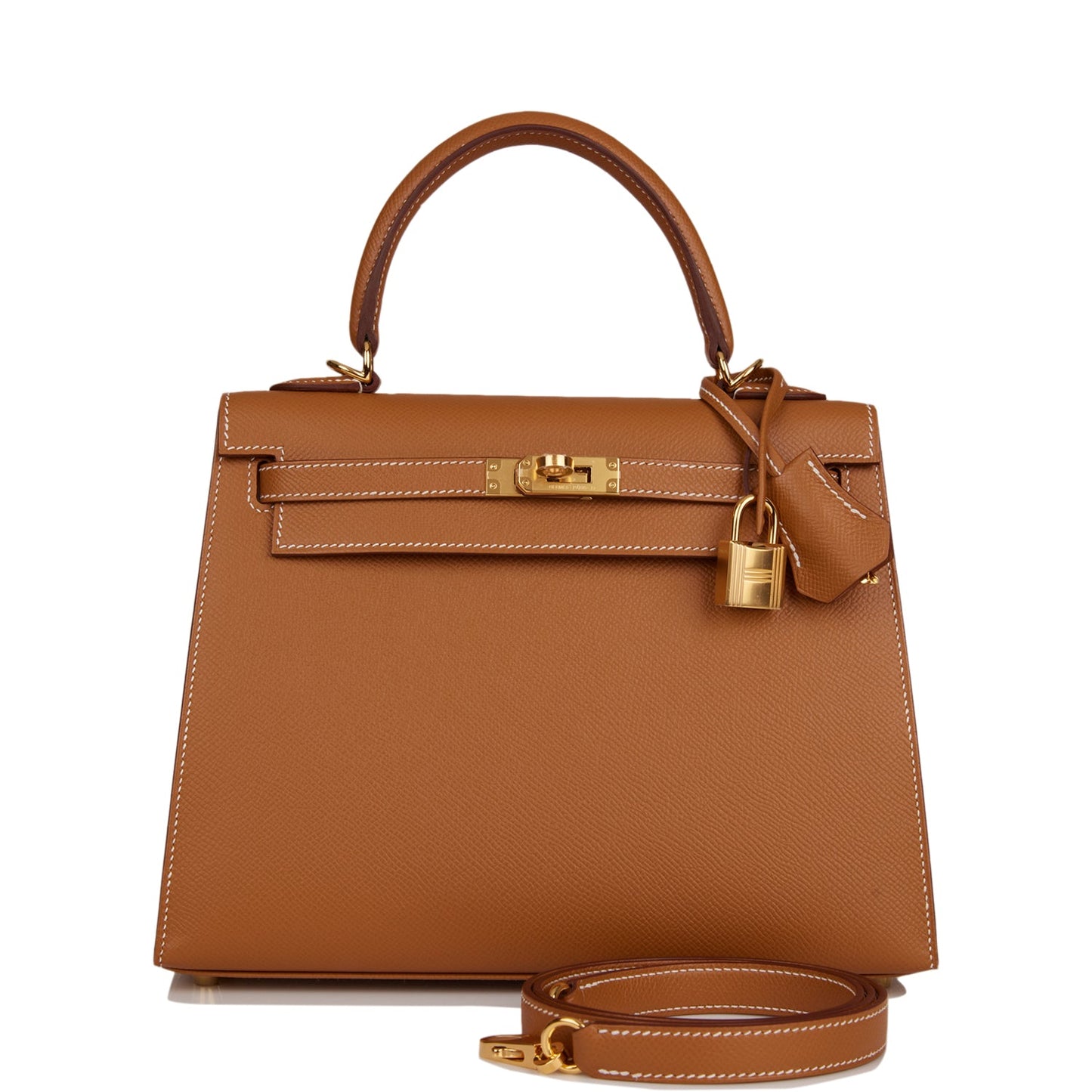 Hermes Kelly Sellier Epsom Hardware Handbag Gold Travel Bag 13