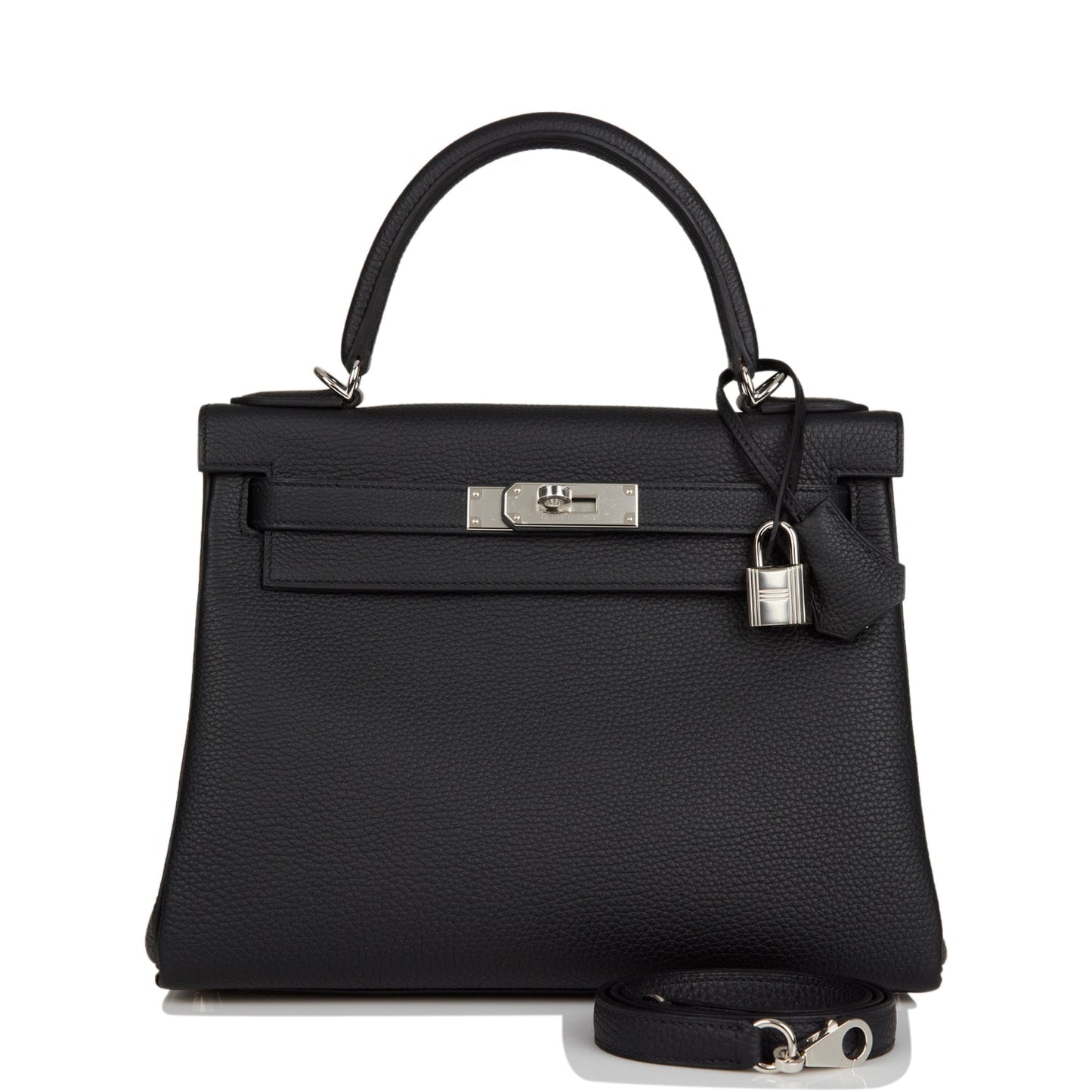 Hermes Kelly Retourne Togo Palladium Hardware Shoulder Bag Black