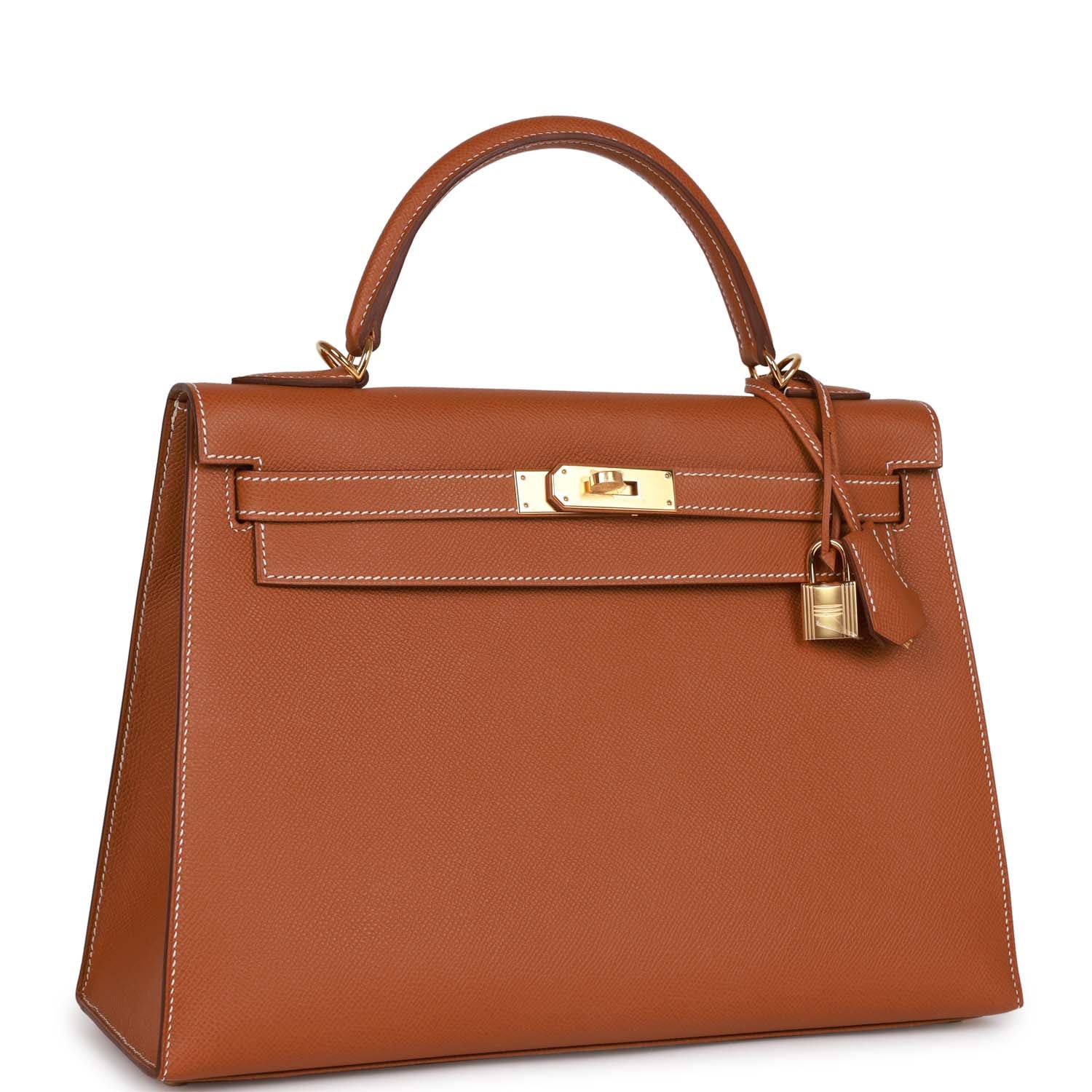 Hermes Kelly Sellier Epsom Hardware Handbag Gold Travel Bag