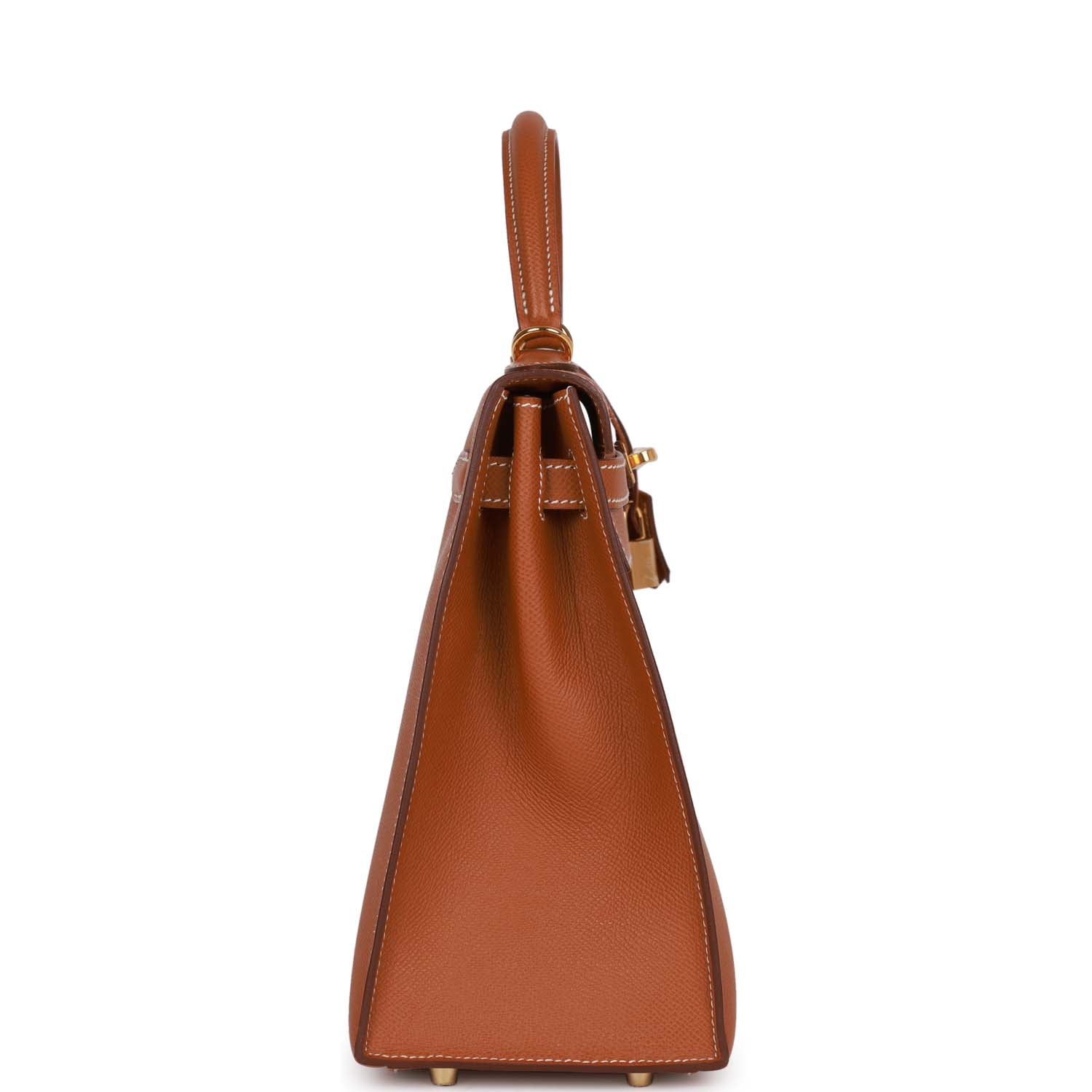 Hermes Kelly Sellier Epsom Hardware Handbag Gold Travel Bag
