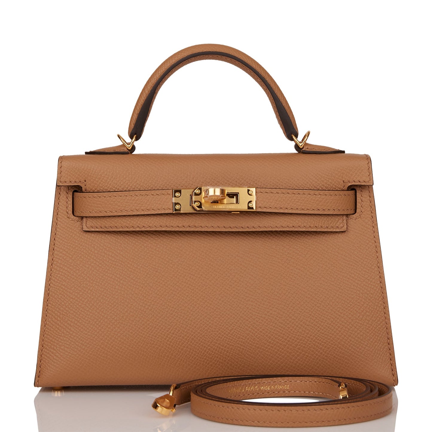 Hermes Kelly Sellier Chai Epsom Hardware Handbag Gold Travel Bag 8