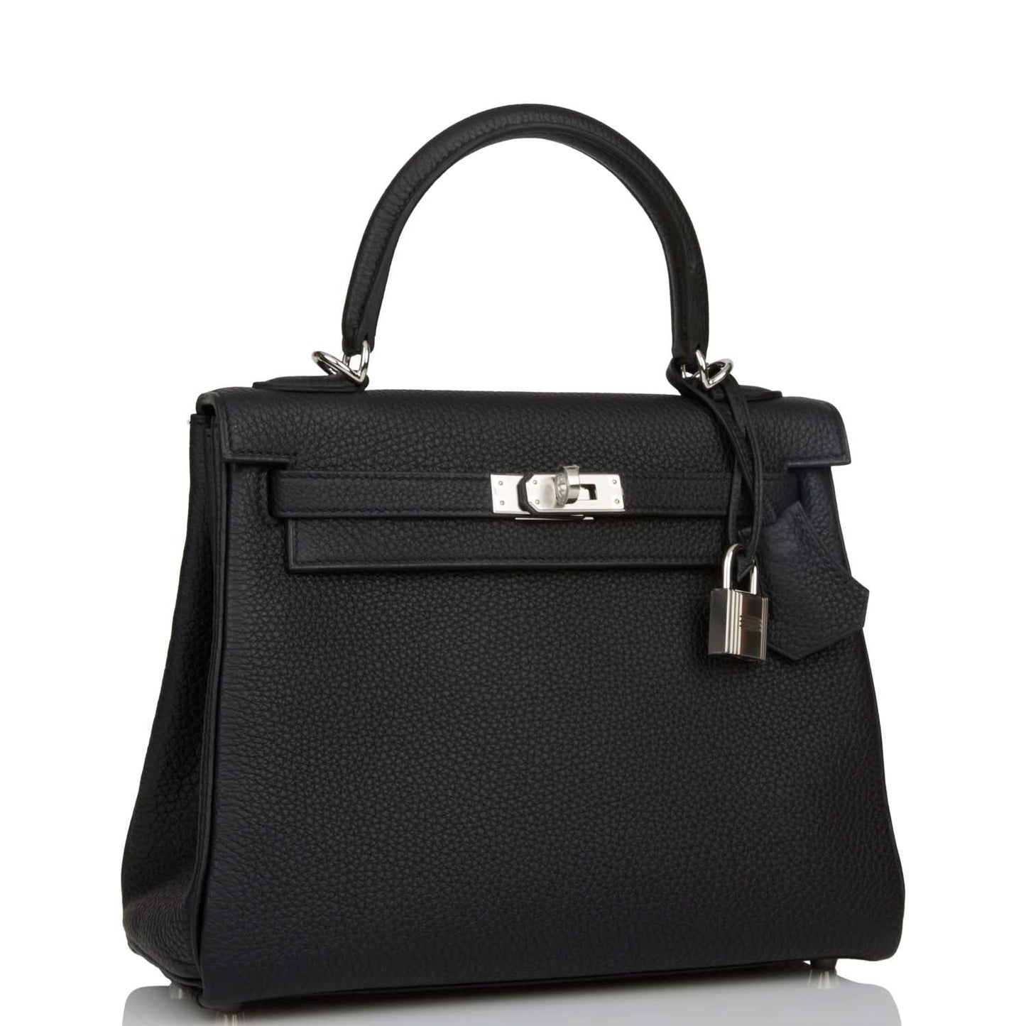 Hermes Kelly Retourne Togo Palladium Hardware Handbag Black Travel Bag Hardware 2