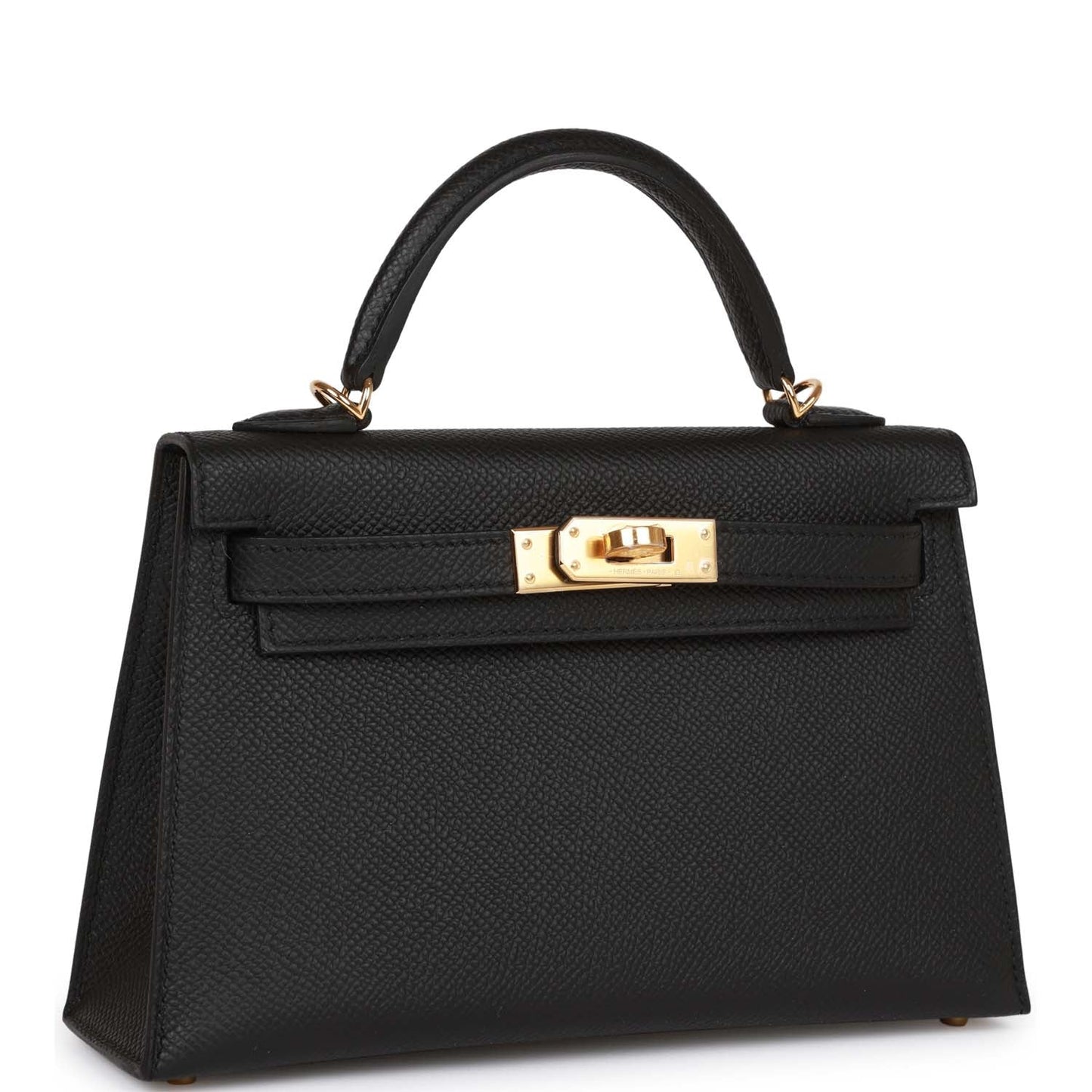 Hermes Kelly Epsom Sellier Hardware Handbag Black Gold Travel Bag Gold Hardware