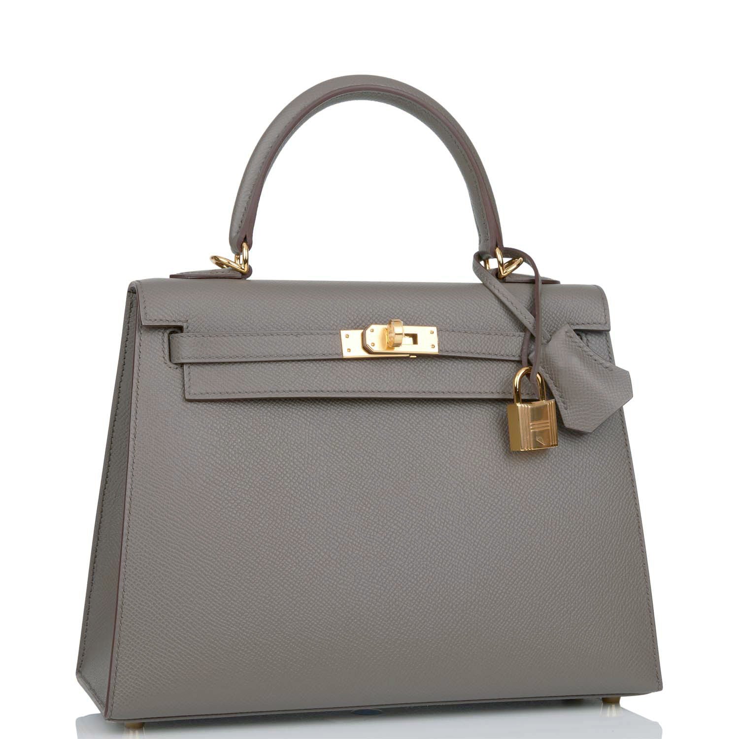 Hermes Kelly Sellier Etain Epsom Hardware Handbag Gold Travel Bag Hardware 2