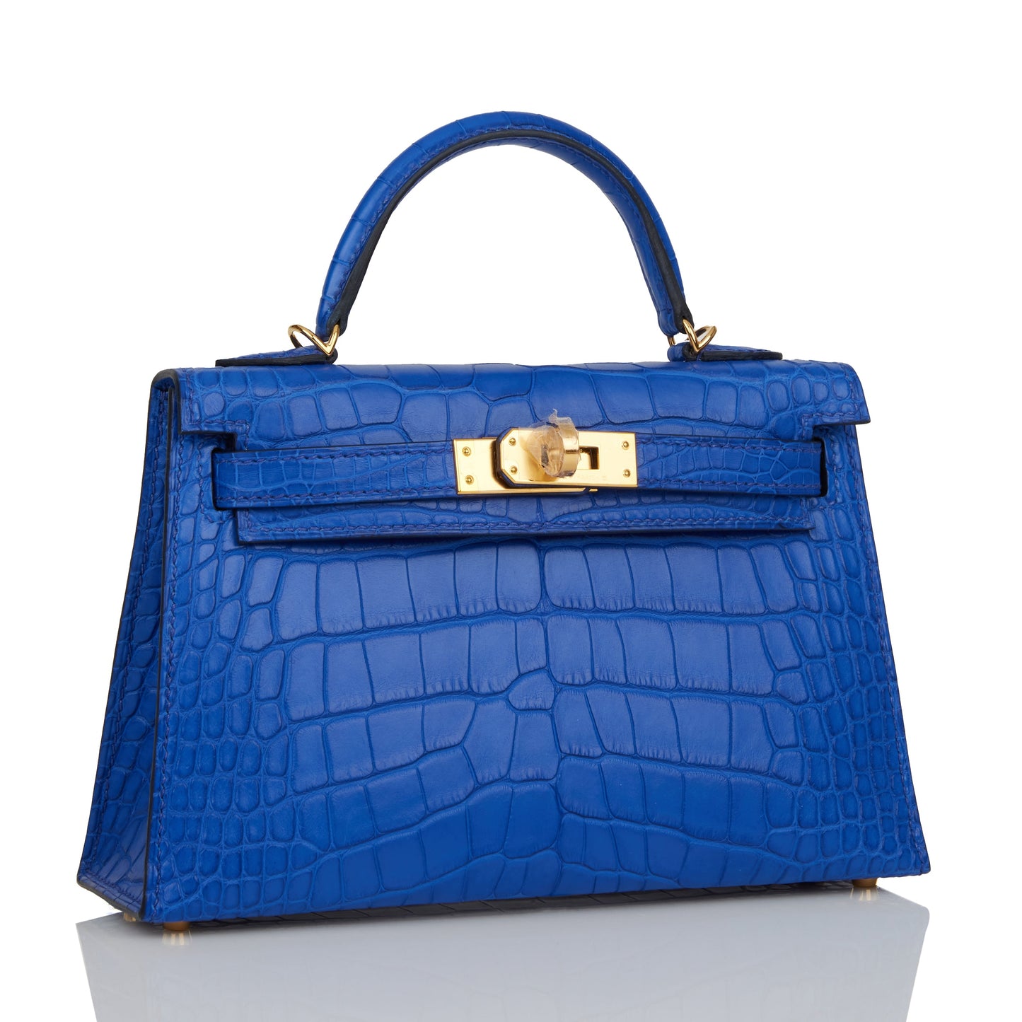 Hermes Kelly Sellier Bleu Royal Matte Alligator Hardware Gold Travel Bag