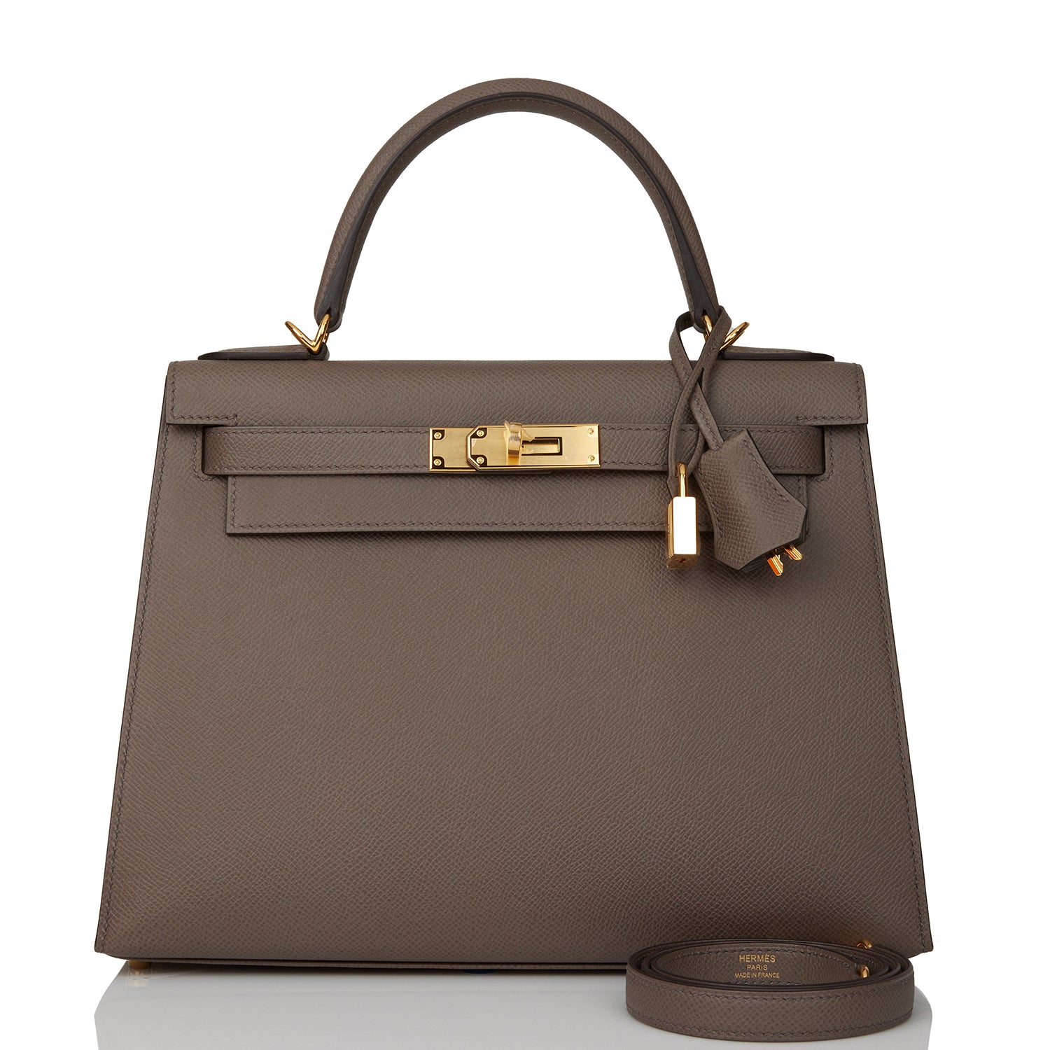 Hermes Kelly Sellier Etain Epsom Hardware Handbag Gold Travel Bag