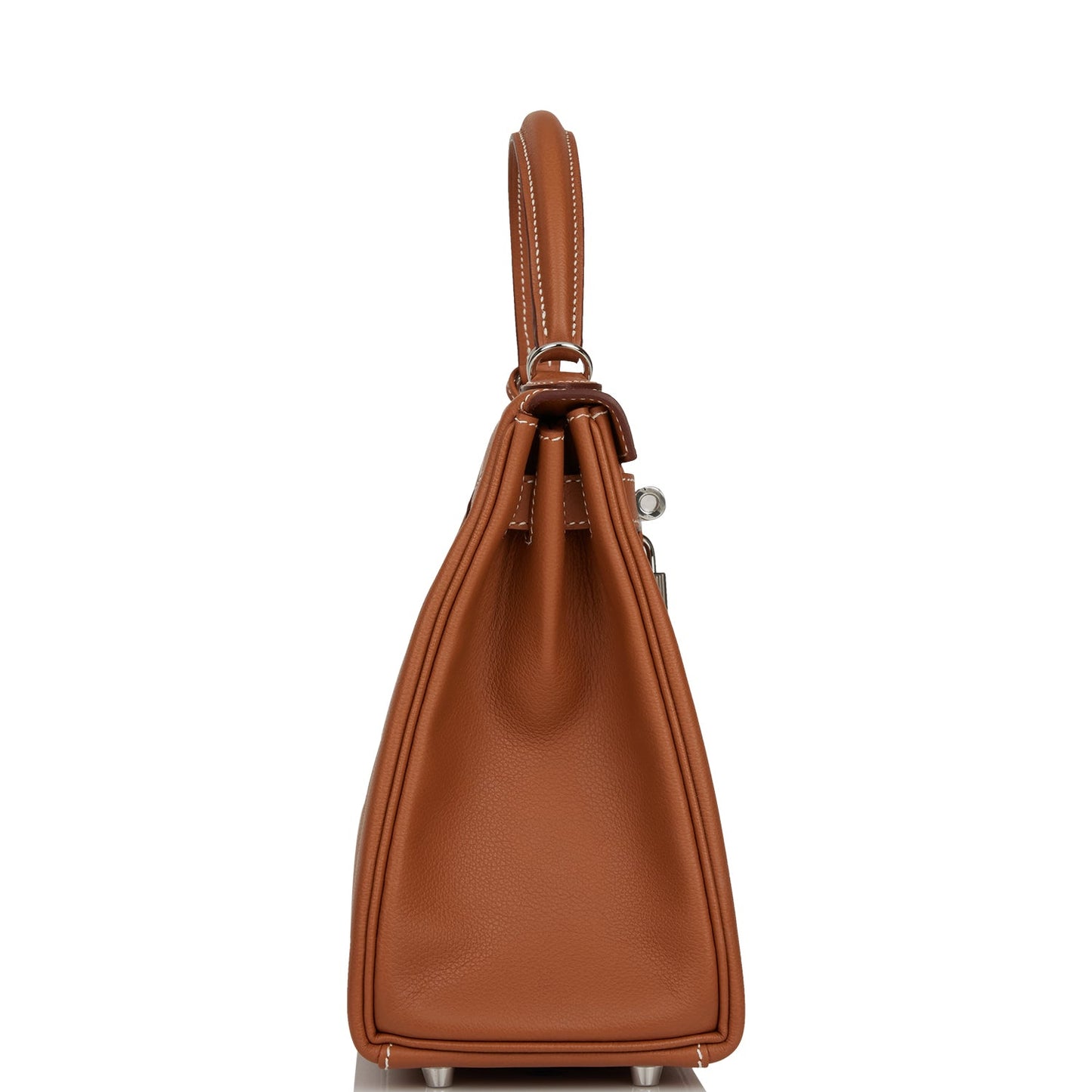 Hermes Kelly Retourne Evercolor Palladium Hardware Handbag Gold Travel Bag