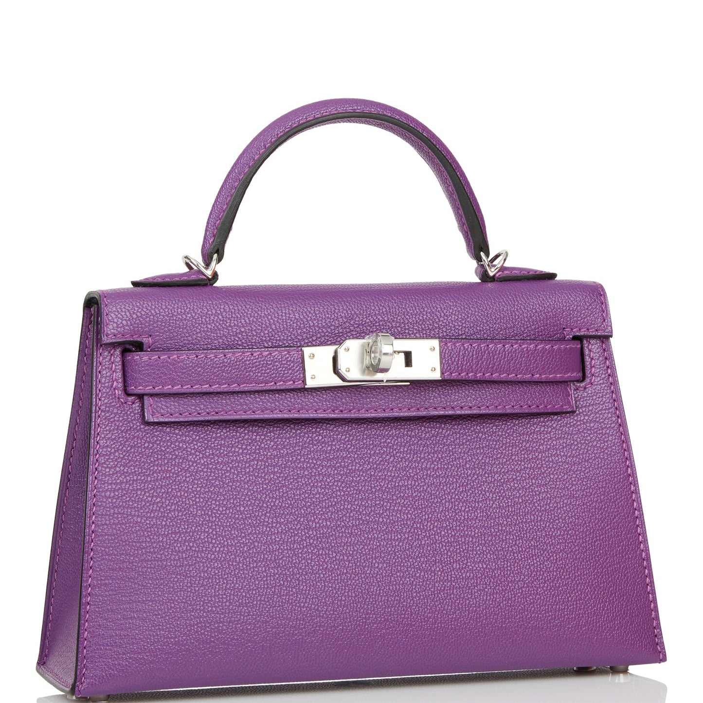 Hermes Kelly Sellier Violet Verso Chèvre Palladium Hardware Travel Bag