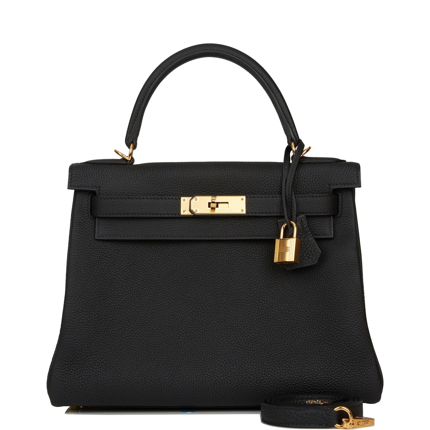 Hermes Kelly Retourne Togo Hardware Handbag Black Gold Travel Bag Hardware 1