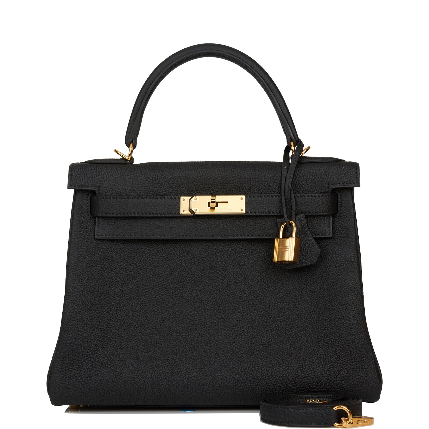 Hermes Kelly Retourne Togo Hardware Handbag Black Gold Travel Bag Hardware 1