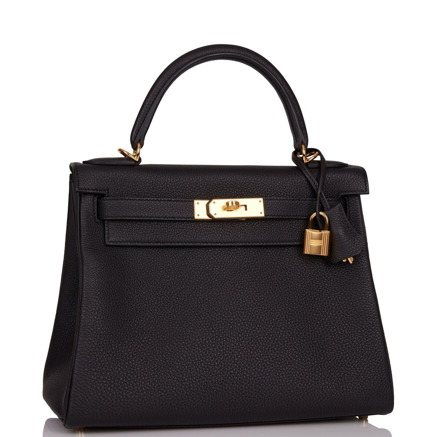 Hermes Kelly Retourne Togo Hardware Handbag Black Gold Travel Bag Hardware 2