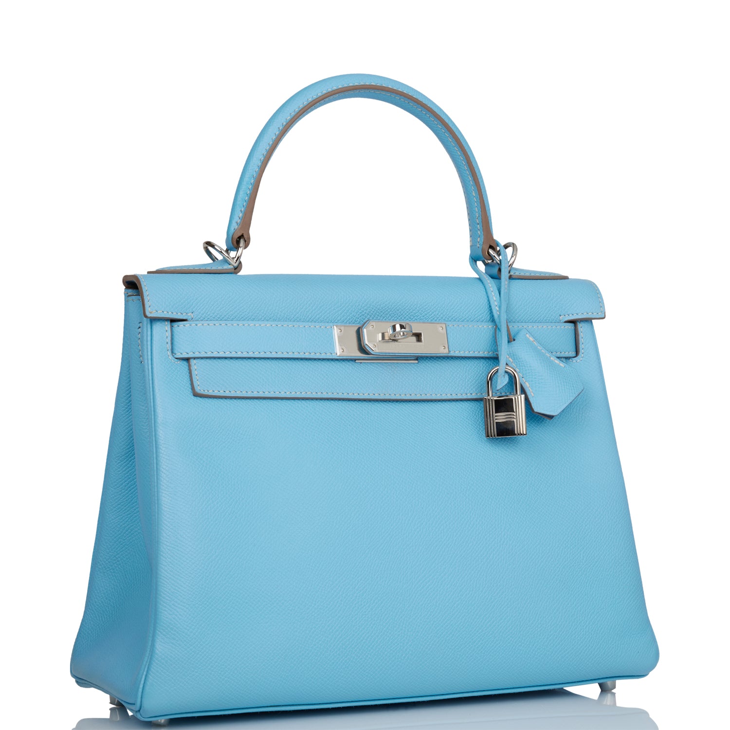 Hermes Kelly Retourne Celeste Candy Epsom Palladium Hardware Travel Bag Palladium Hardware