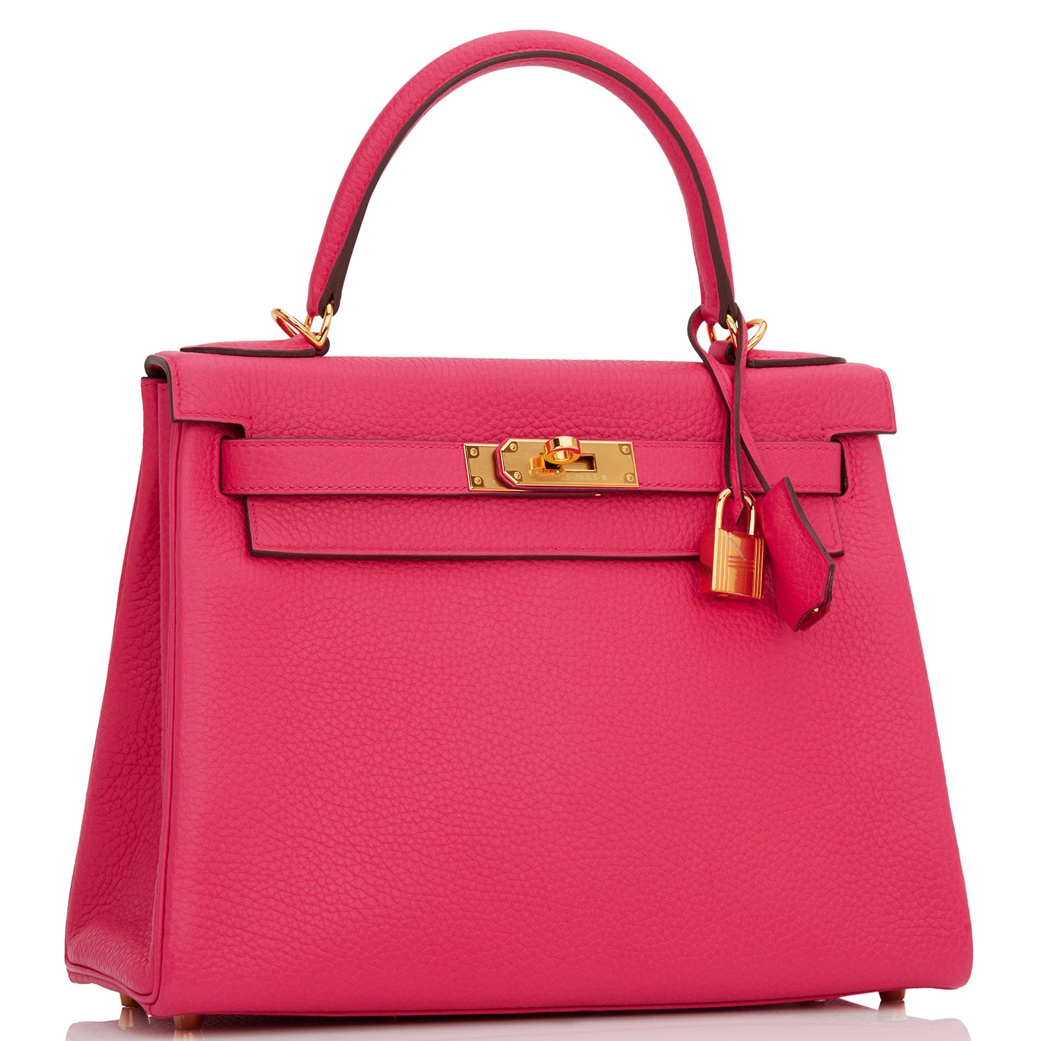 Hermes Kelly Retourne Rose Extreme Clemence Hardware Handbag Gold Travel Bag Gold Hardware