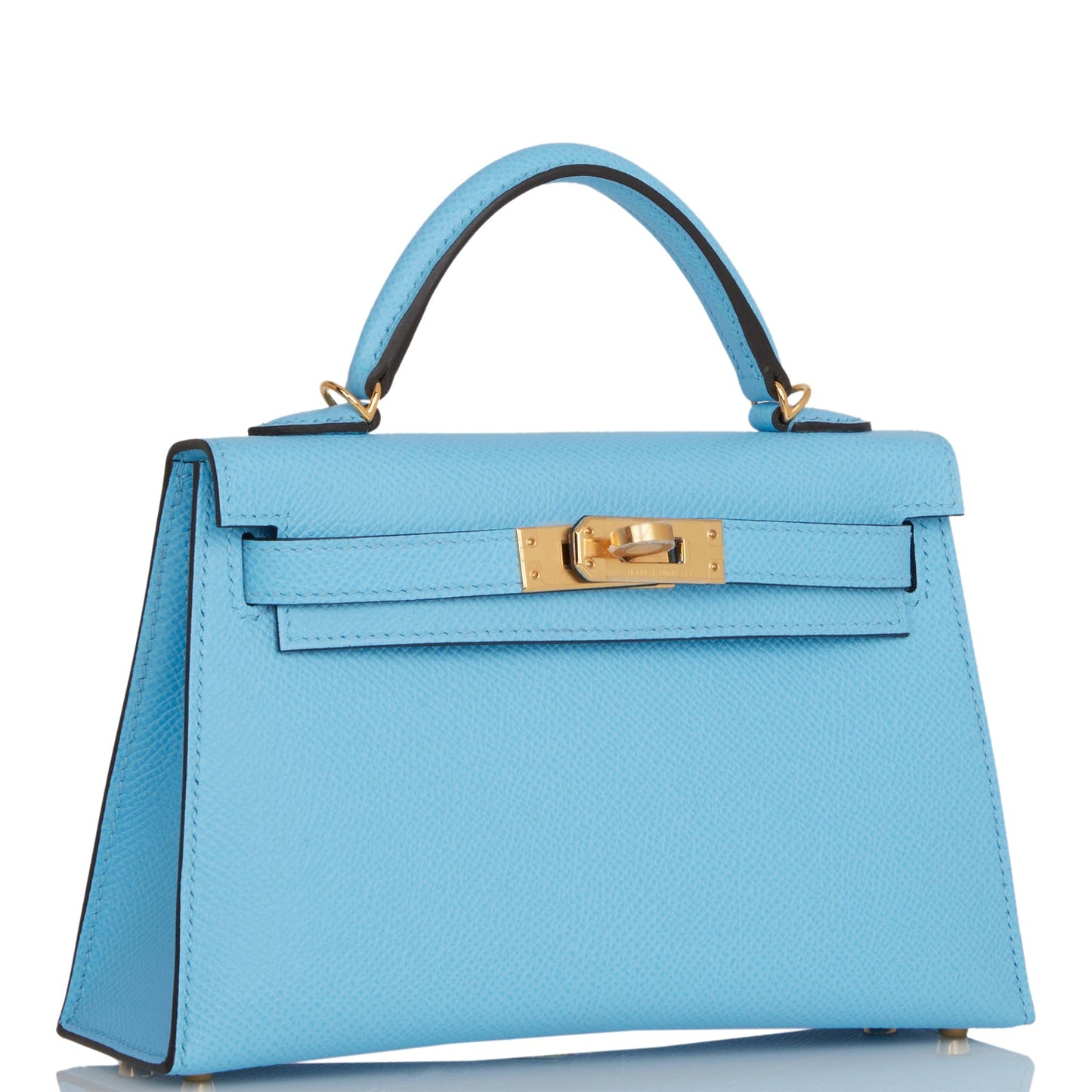 Hermes Kelly Sellier Celeste Epsom Hardware Handbag Gold Travel Bag Hardware 1