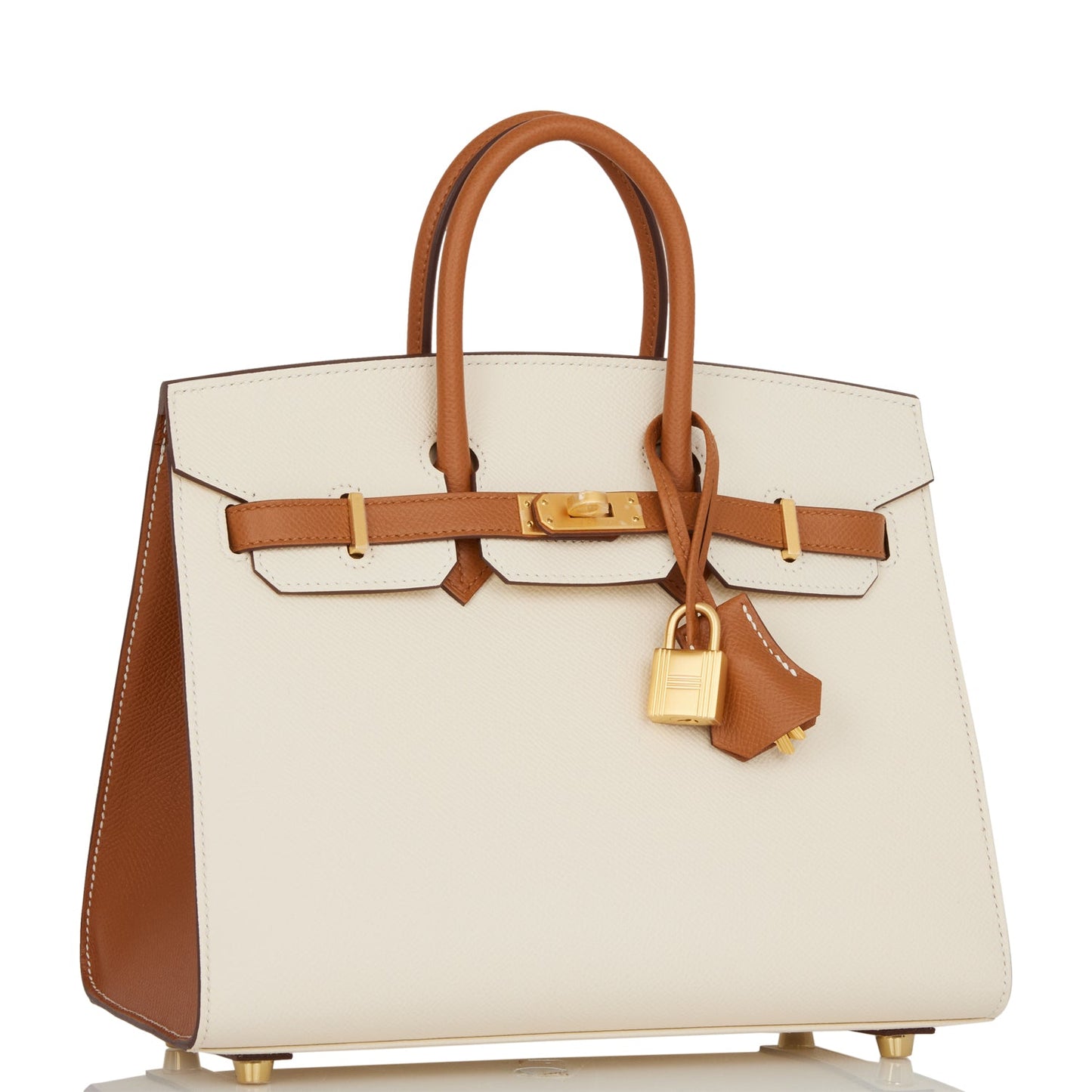 Hermes Birkin Sellier Nata And Epsom Brushed Hardware Gold Travel Bag