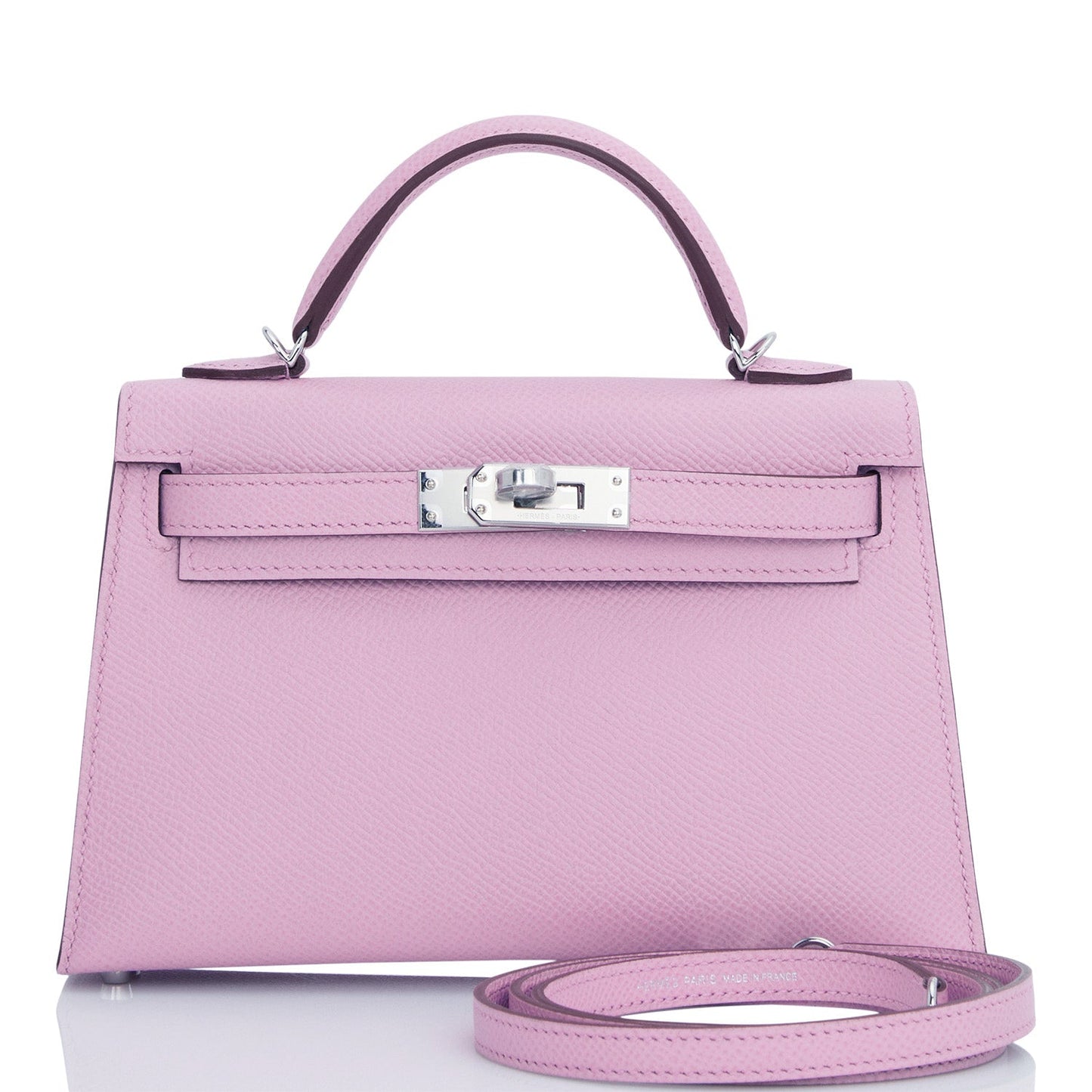 Hermes Kelly Sellier Mauve Sylvestre Epsom Palladium Hardware Travel Bag 3
