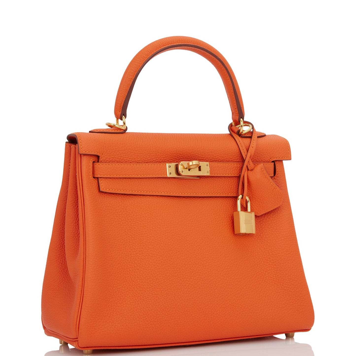 Hermes Kelly Retourne Feu Togo Hardware Handbag Gold Travel Bag