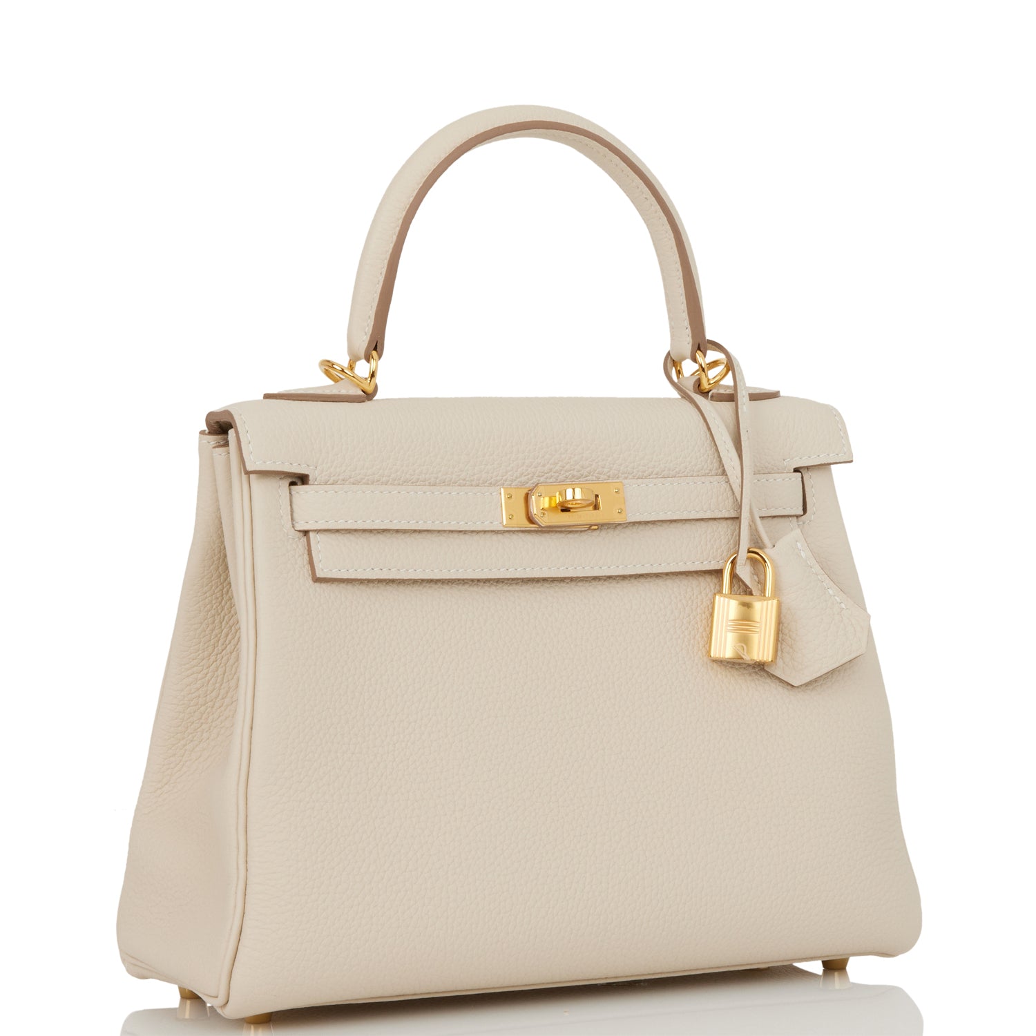 Hermes Kelly Retourne Craie Togo Hardware Handbag Gold Travel Bag 4