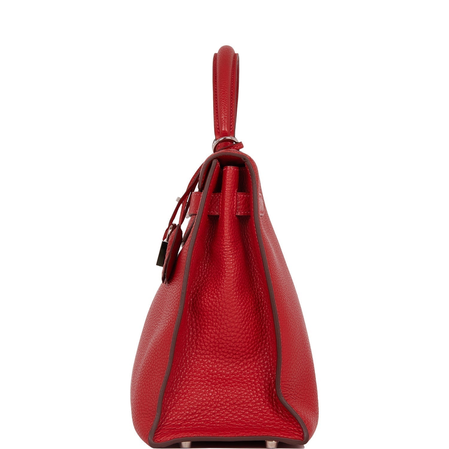 Hermes Kelly Mou Vermillion Togo Palladium Hardware Handbag Travel Bag