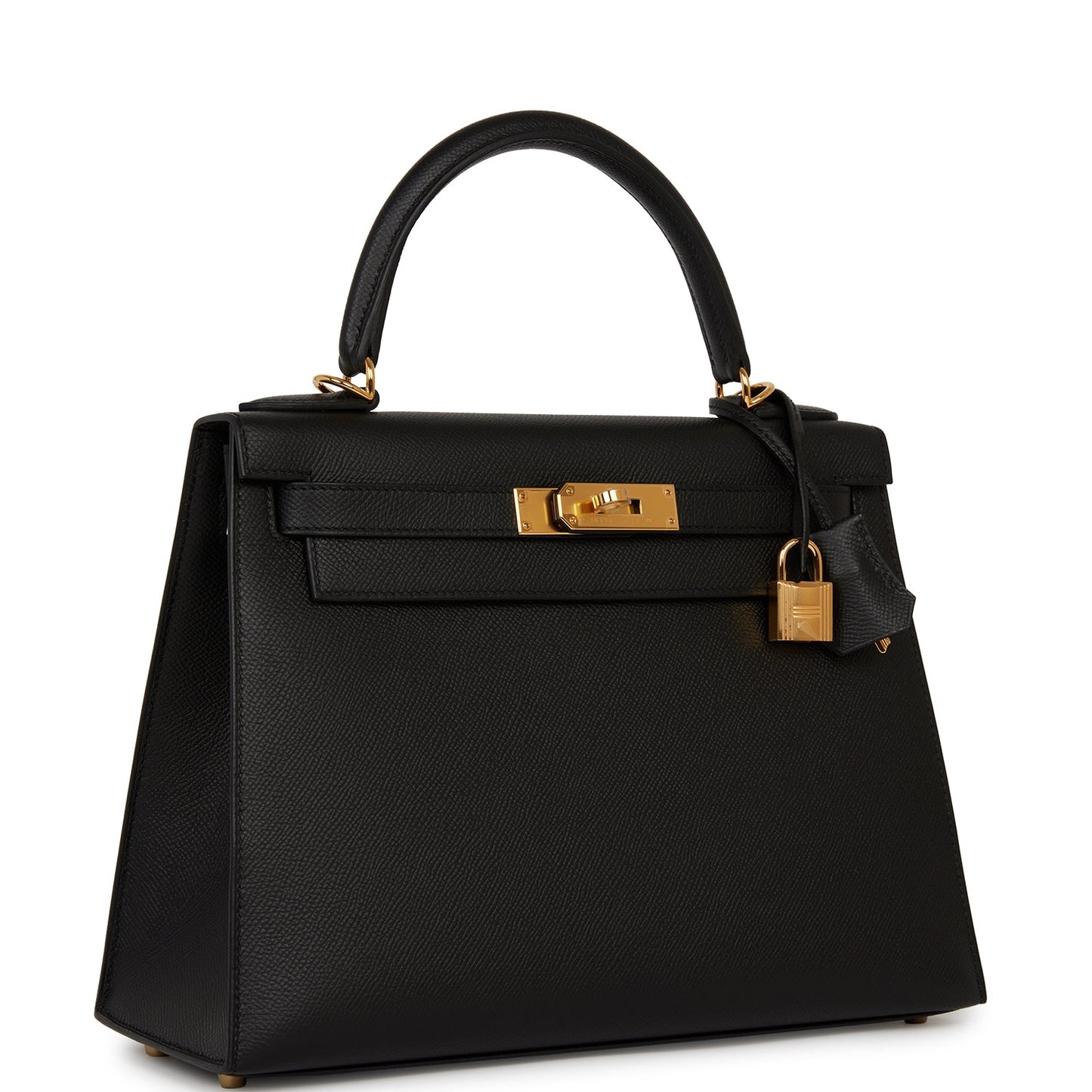 Hermes Kelly Sellier Epsom Hardware Handbag Black Gold Travel Bag Hardware 7