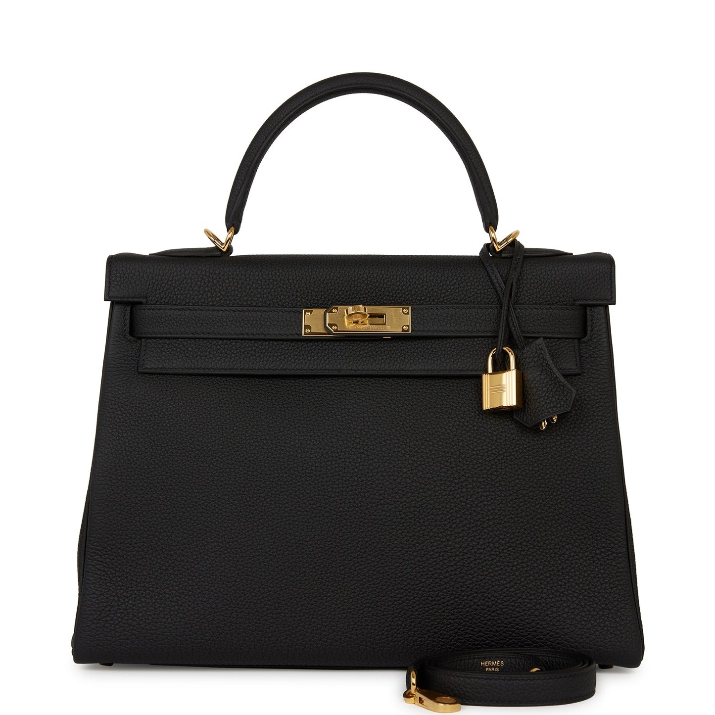 Hermes Kelly Retourne Togo Hardware Handbag Black Gold Travel Bag Payment 2