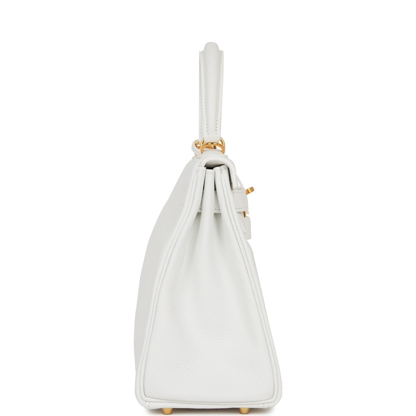 Hermes Kelly Retourne Clemence Hardware Handbag White Gold Travel Bag Of 2