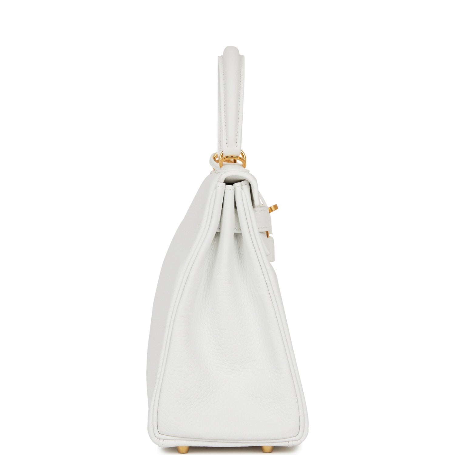 Hermes Kelly Retourne Clemence Hardware Handbag White Gold Travel Bag Of 2