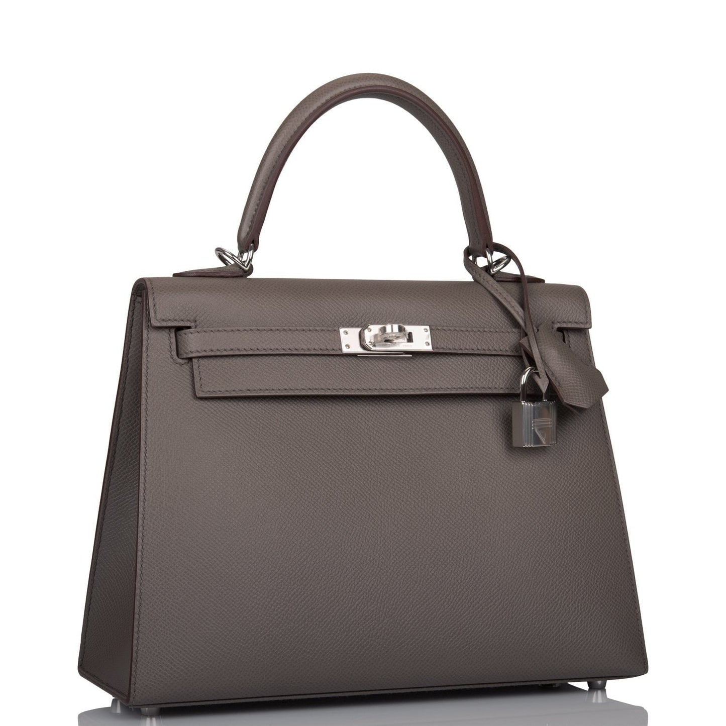 Hermes Kelly Sellier Etain Epsom Palladium Hardware Handbag Travel Bag Palladium Hardware