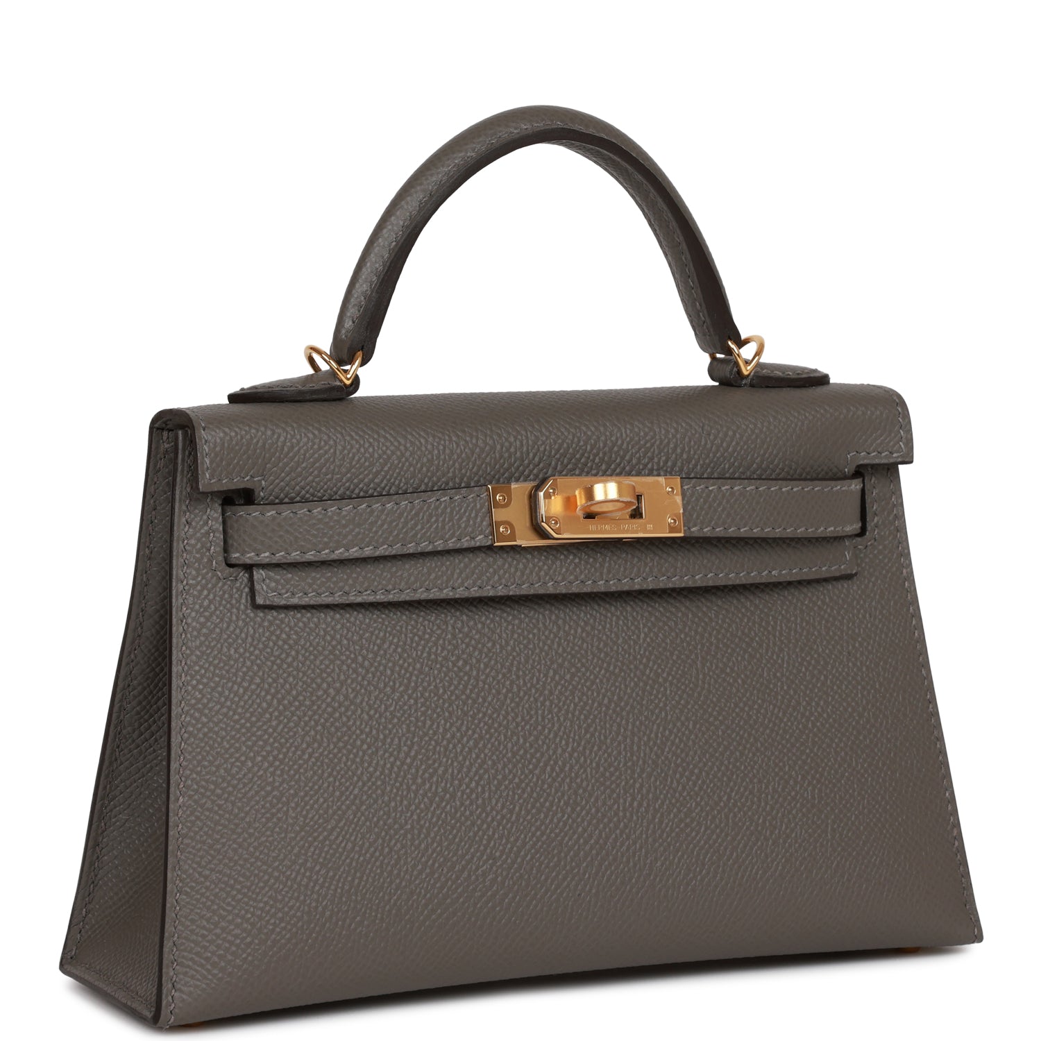 Hermes Kelly Sellier Gris Meyer Epsom Hardware Handbag Gold Travel Bag Hardware 1
