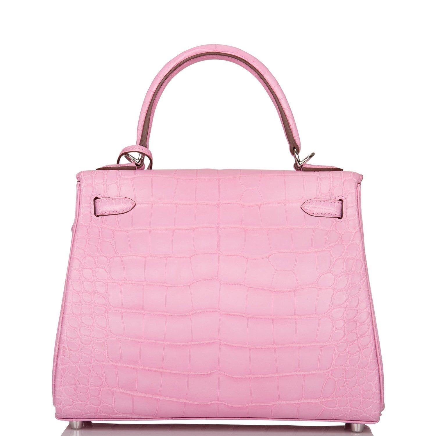 Hermes Kelly Retourne Bubblegum 5P Matte Alligator Palladium Travel Bag