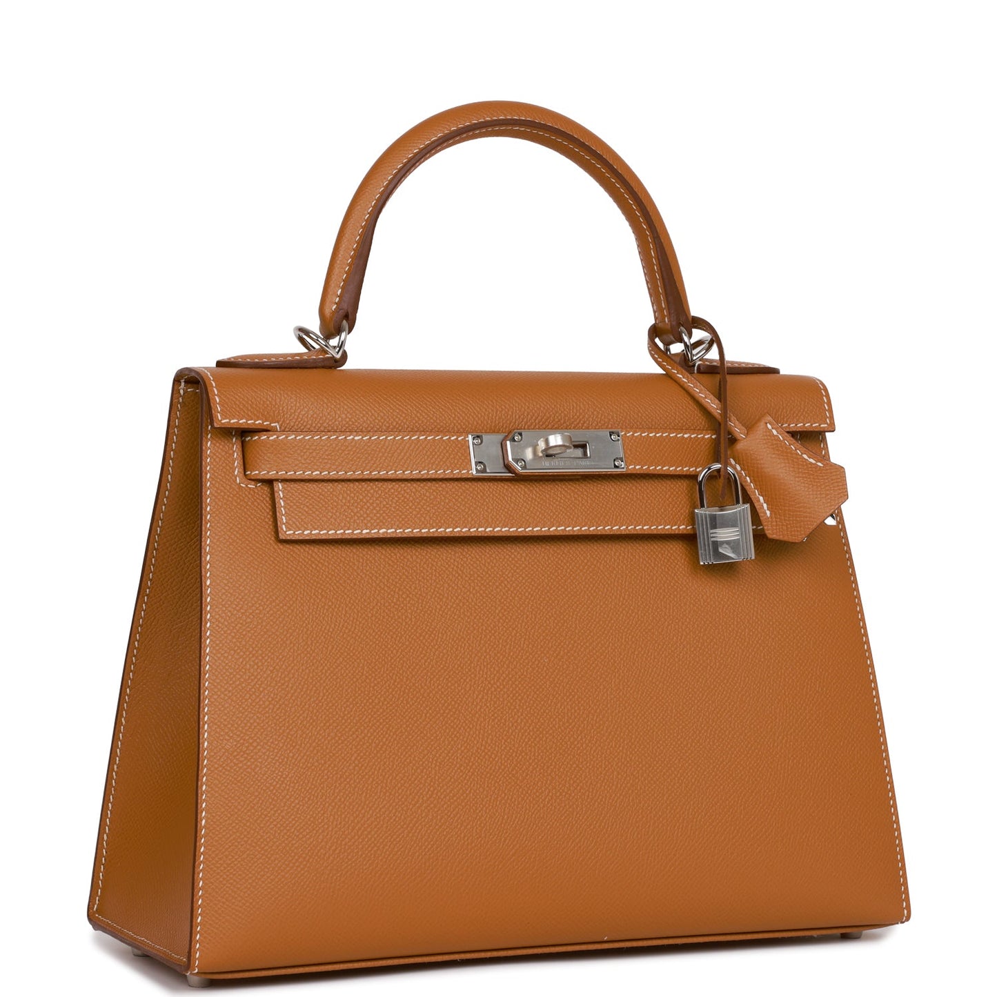 Hermes Kelly Sellier Epsom Palladium Hardware Handbag Gold Travel Bag