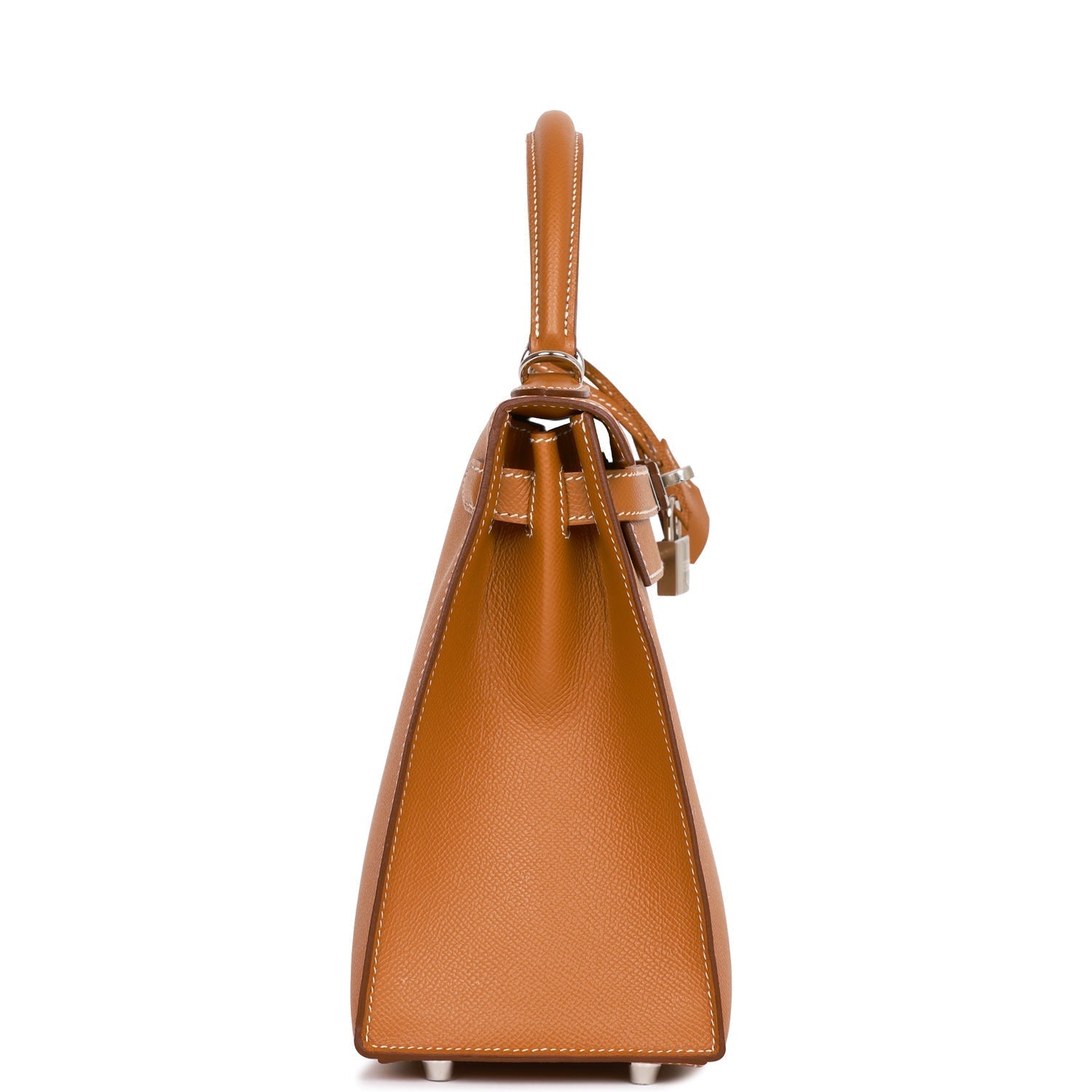 Hermes Kelly Sellier Epsom Palladium Hardware Handbag Gold Travel Bag